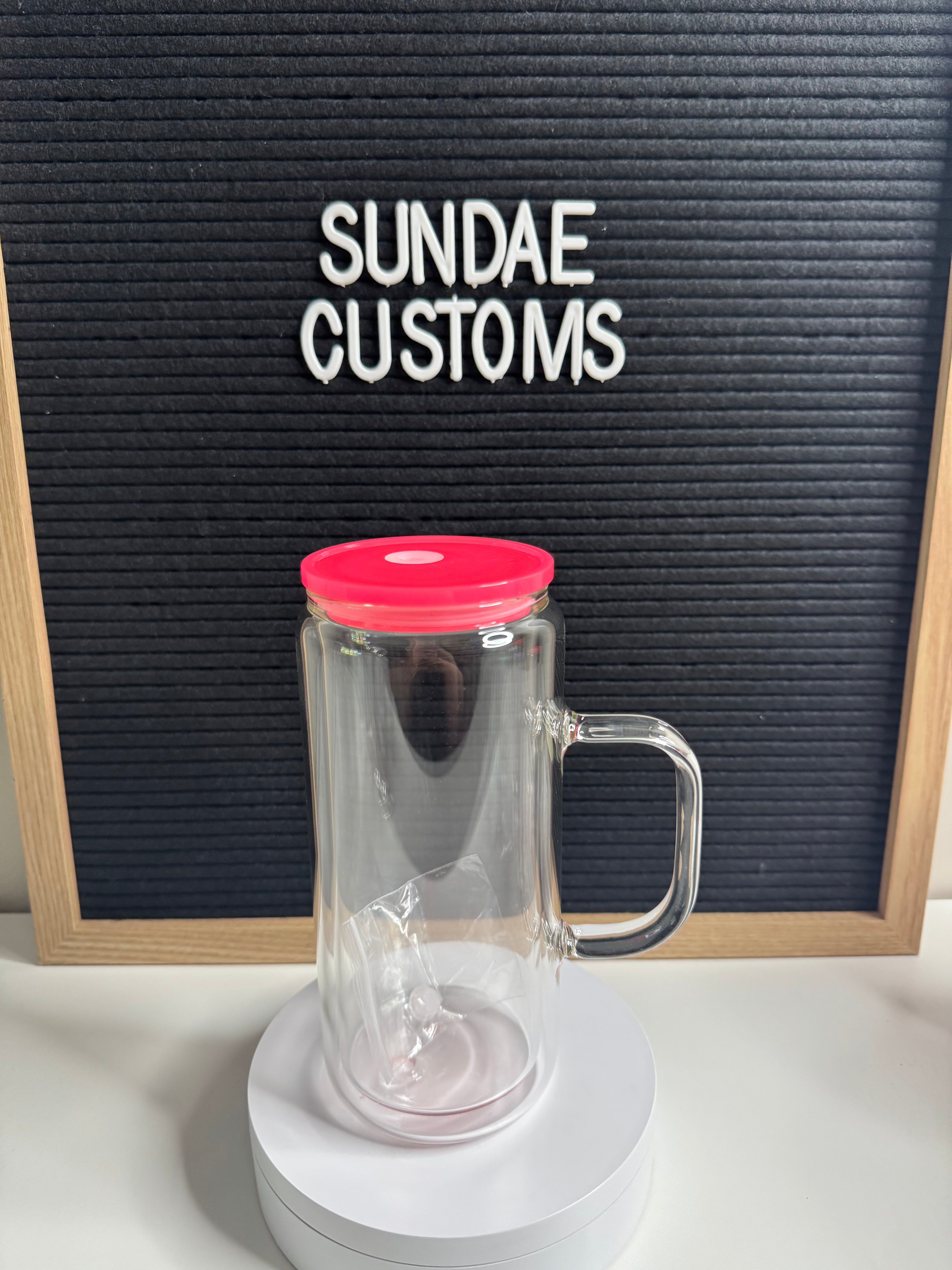 20oz Glass Snow Globe Handle