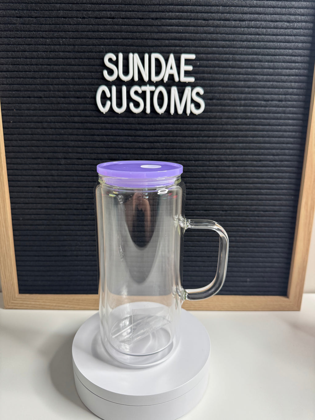 20oz Glass Snow Globe Handle