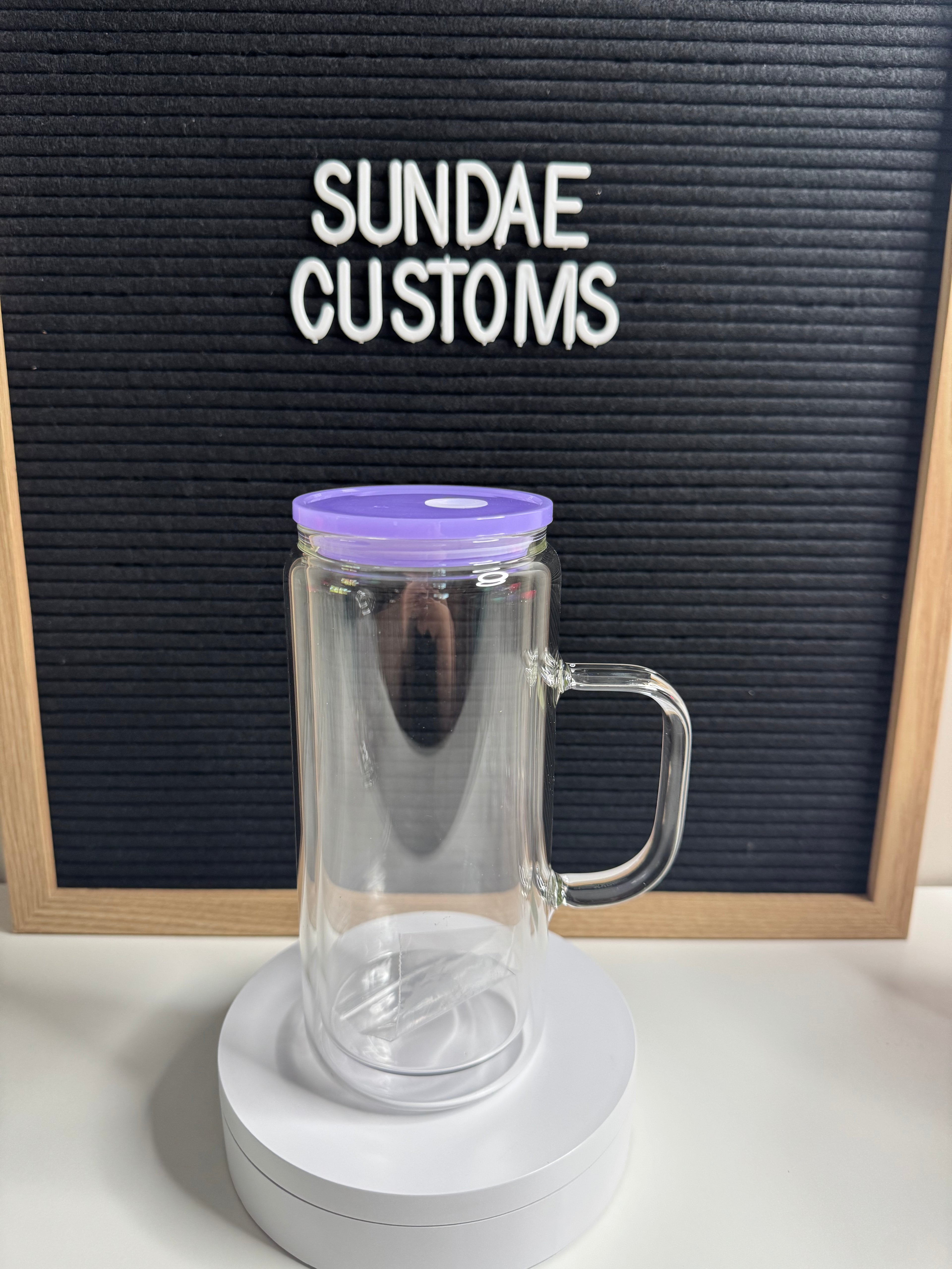20oz Glass Snow Globe Handle