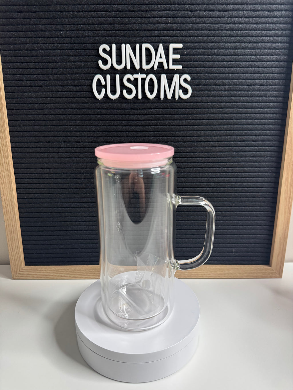 20oz Glass Snow Globe Handle