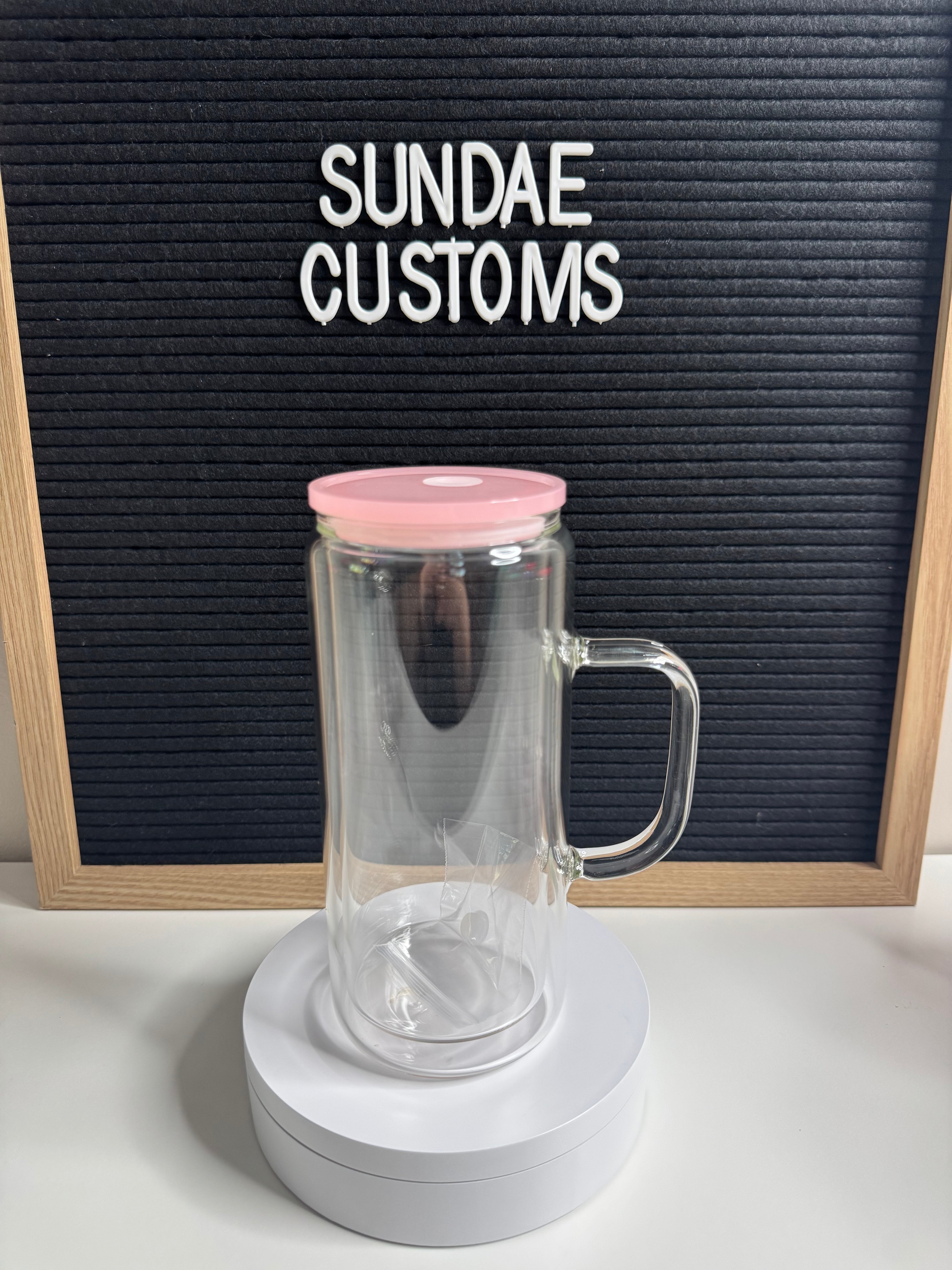 20oz Glass Snow Globe Handle