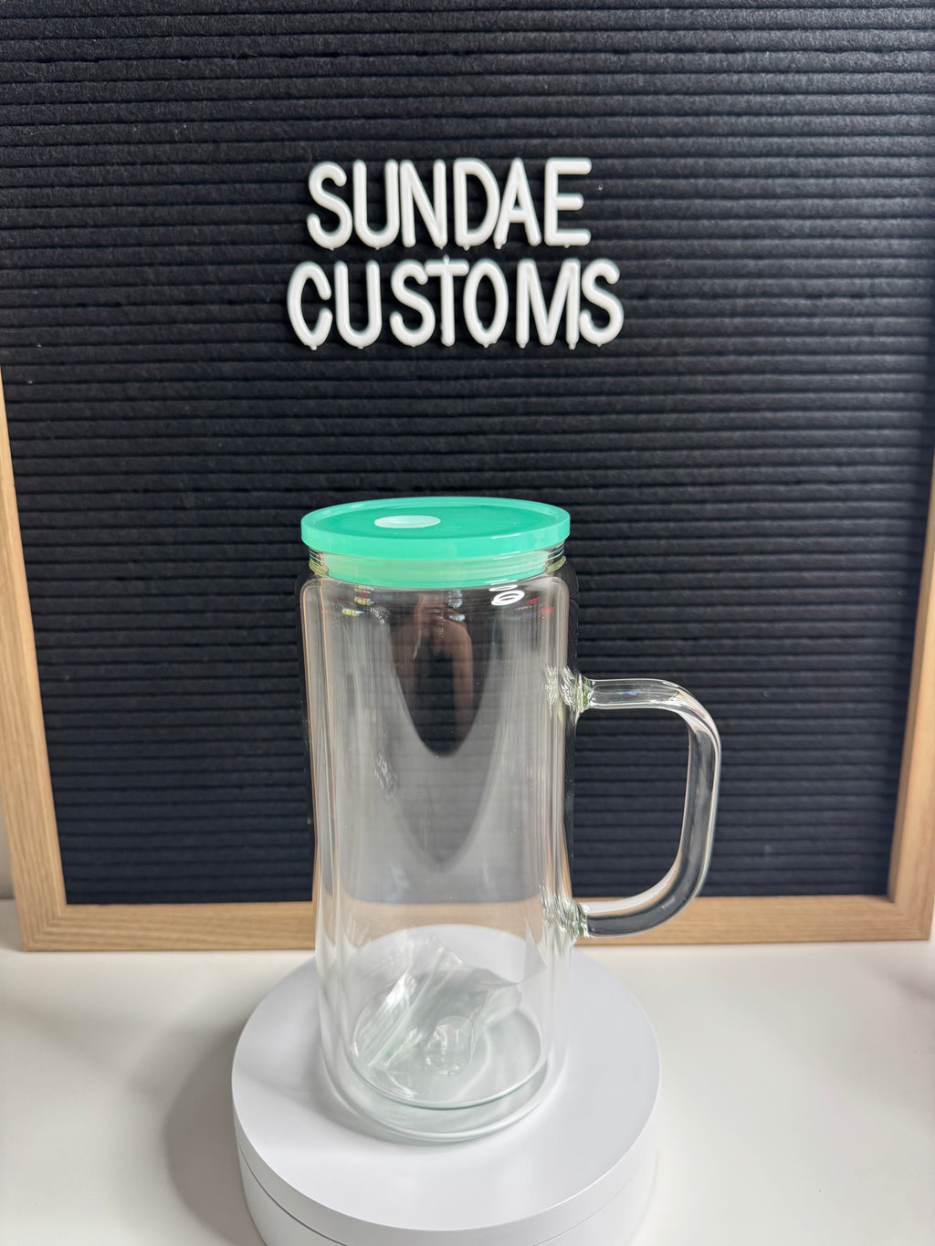 20oz Glass Snow Globe Handle