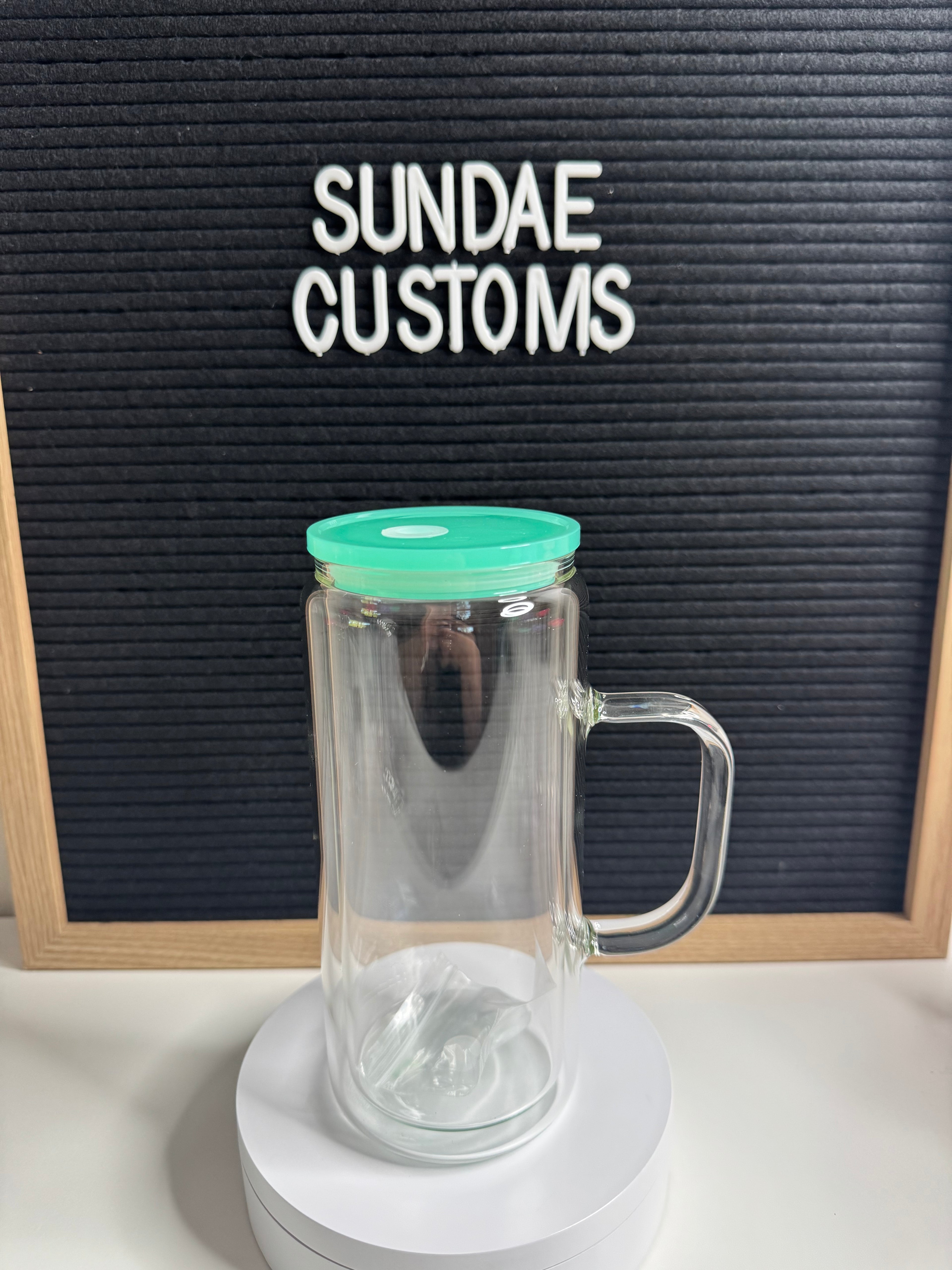 20oz Glass Snow Globe Handle