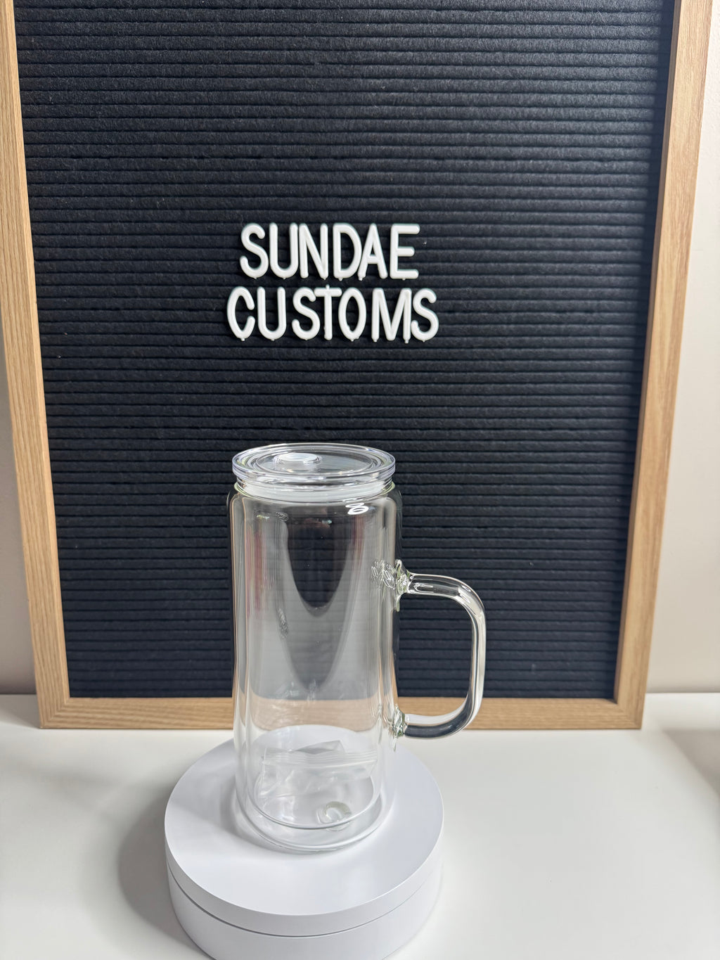 20oz Glass Snow Globe Handle