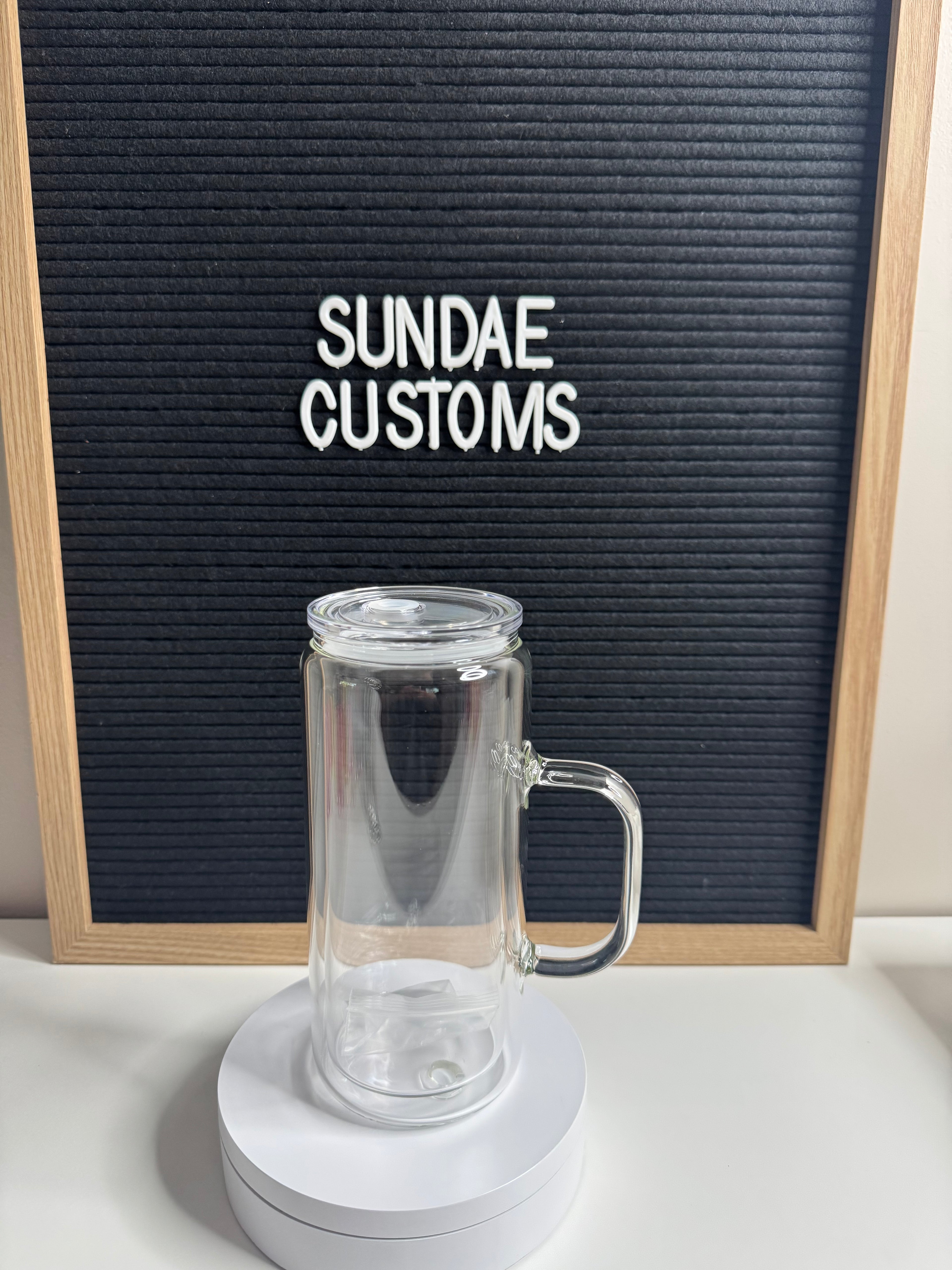 20oz Glass Snow Globe Handle