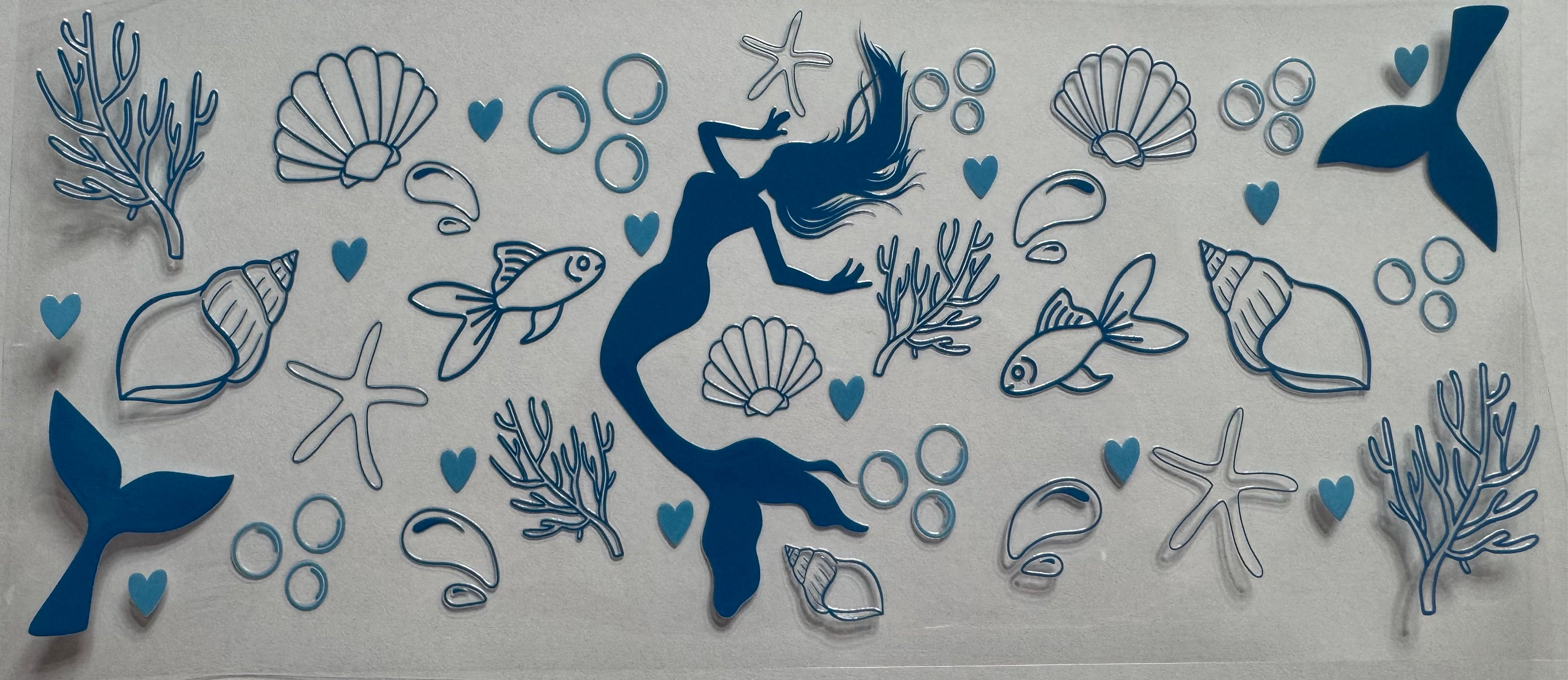Mermaid in the ocean 16oz Uv DTF Wrap