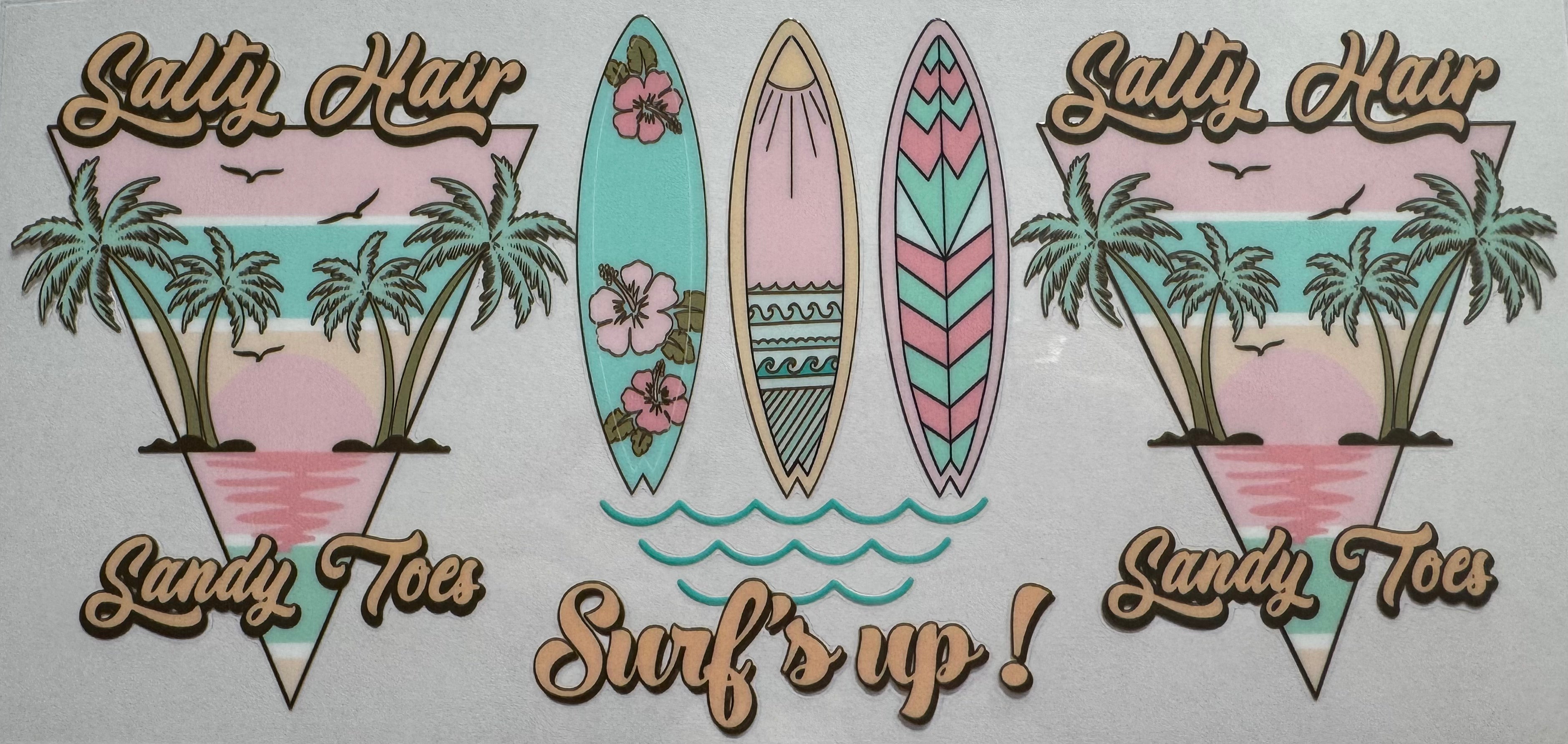 Salty Hair surfs up 16oz Uv DTF Wrap