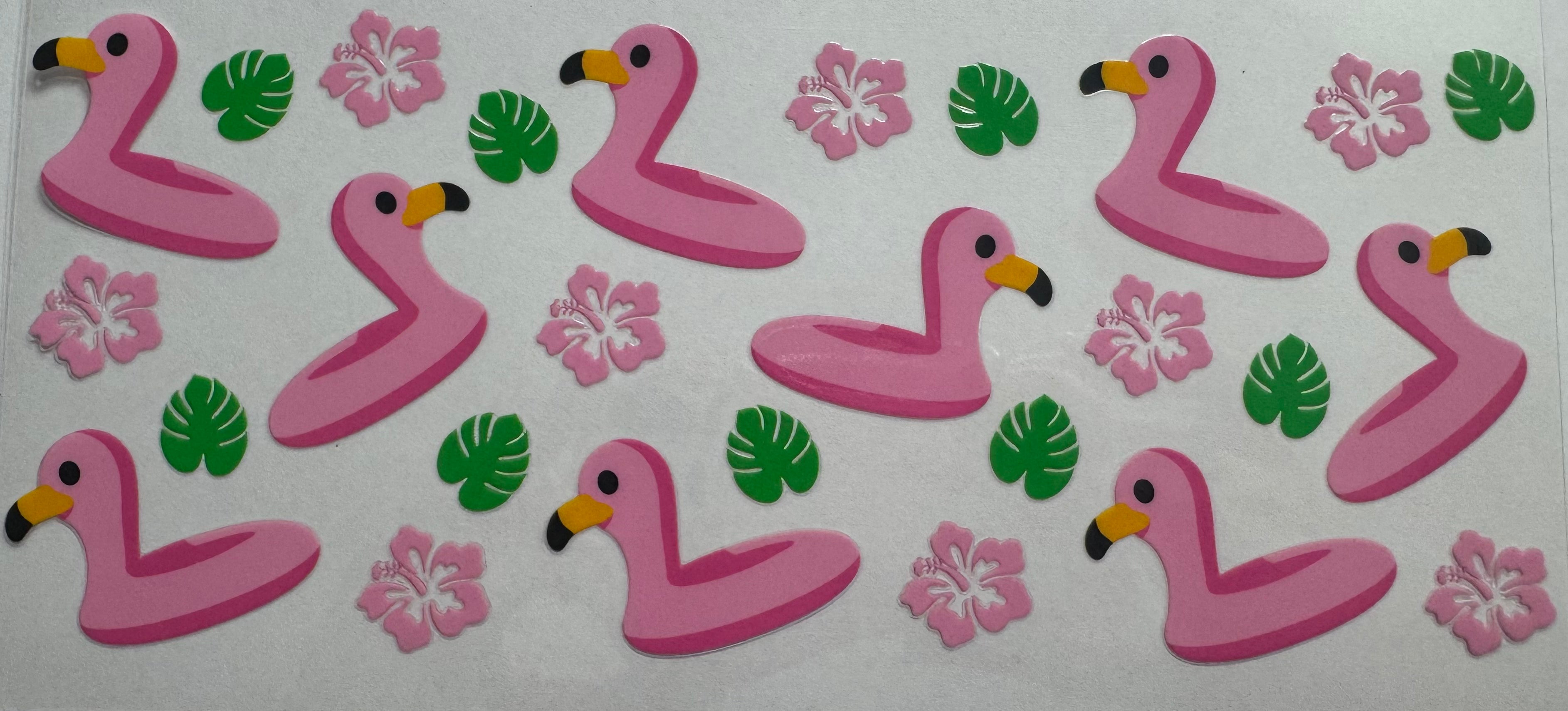 Flamingo Floatie 16oz Uv DTF Wrap