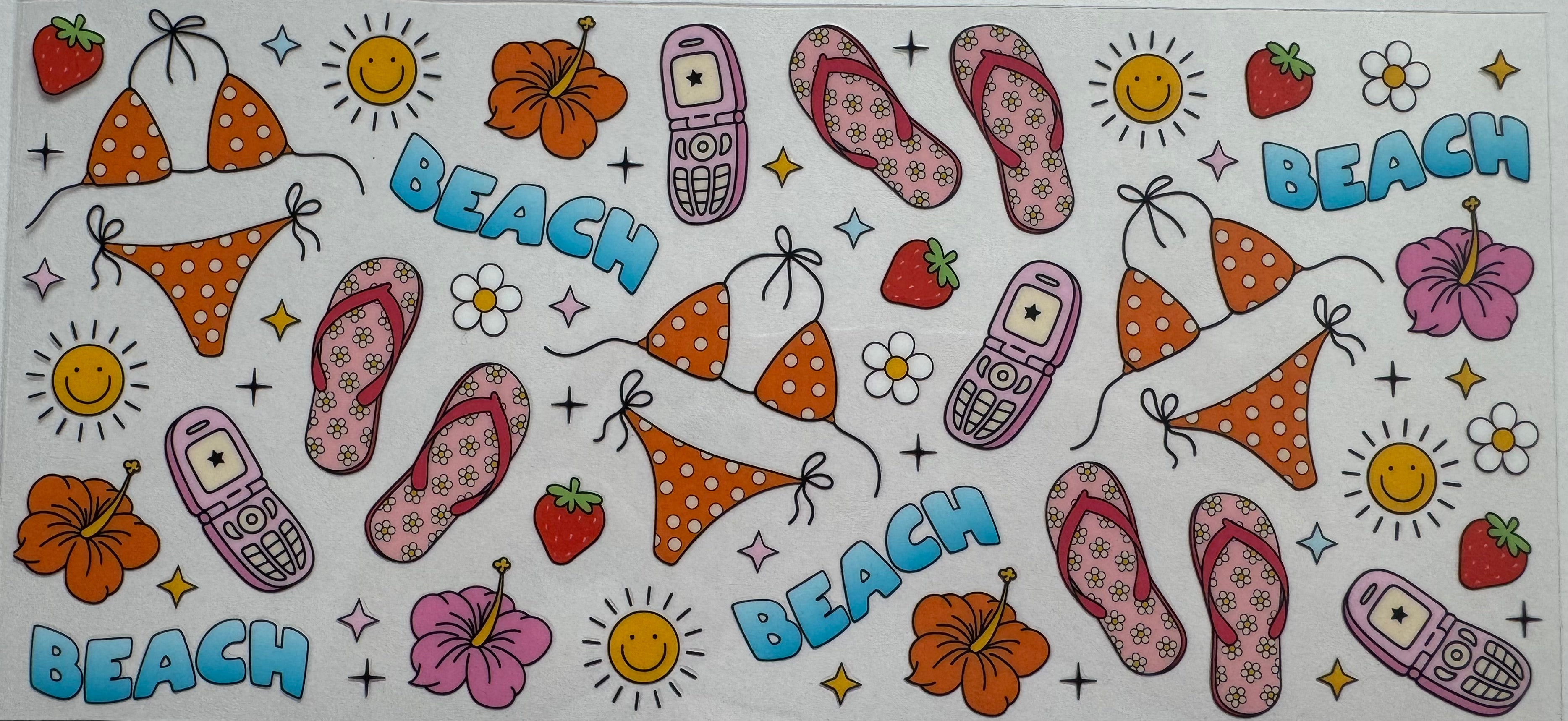 Beach Vibes 16oz Uv DTF Wrap