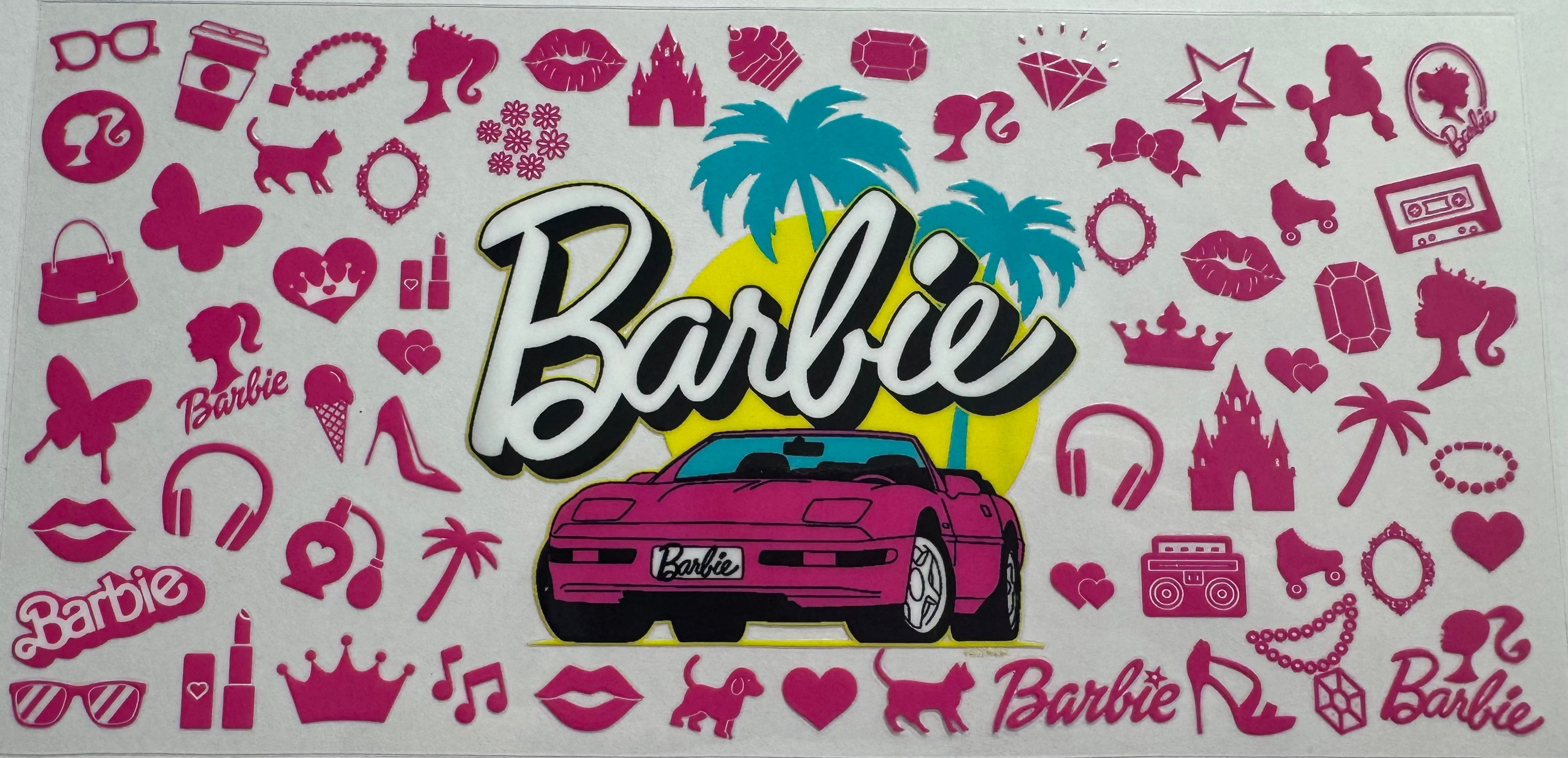Barbie 16oz Uv DTF Wrap