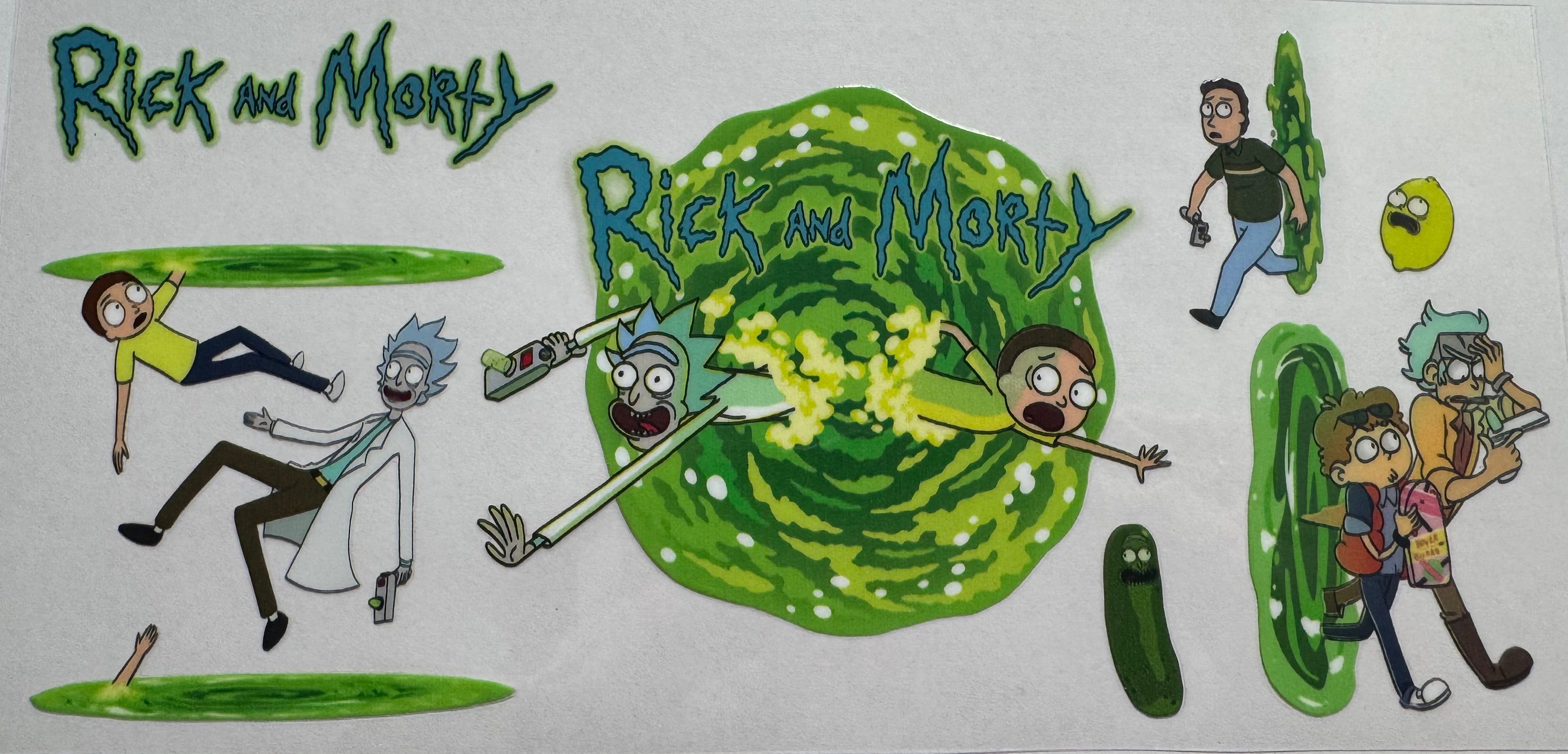 Rick and Morty 16oz Uv DTF Wrap