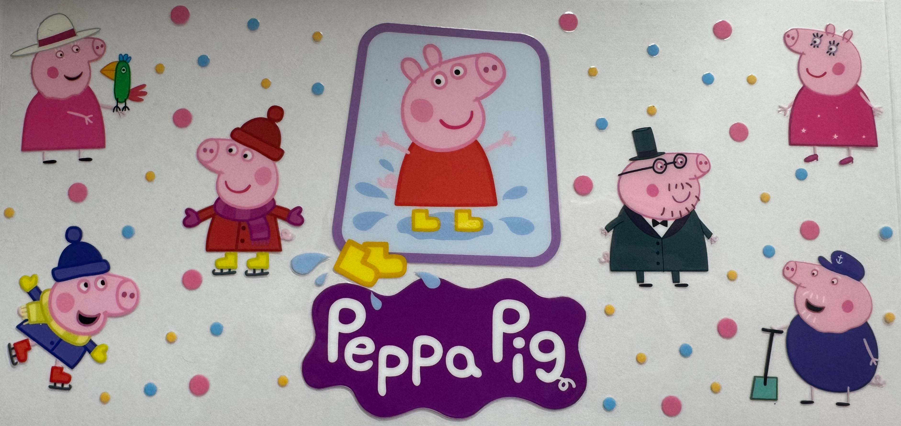 Peppa Pig 16oz Uv DTF Wrap