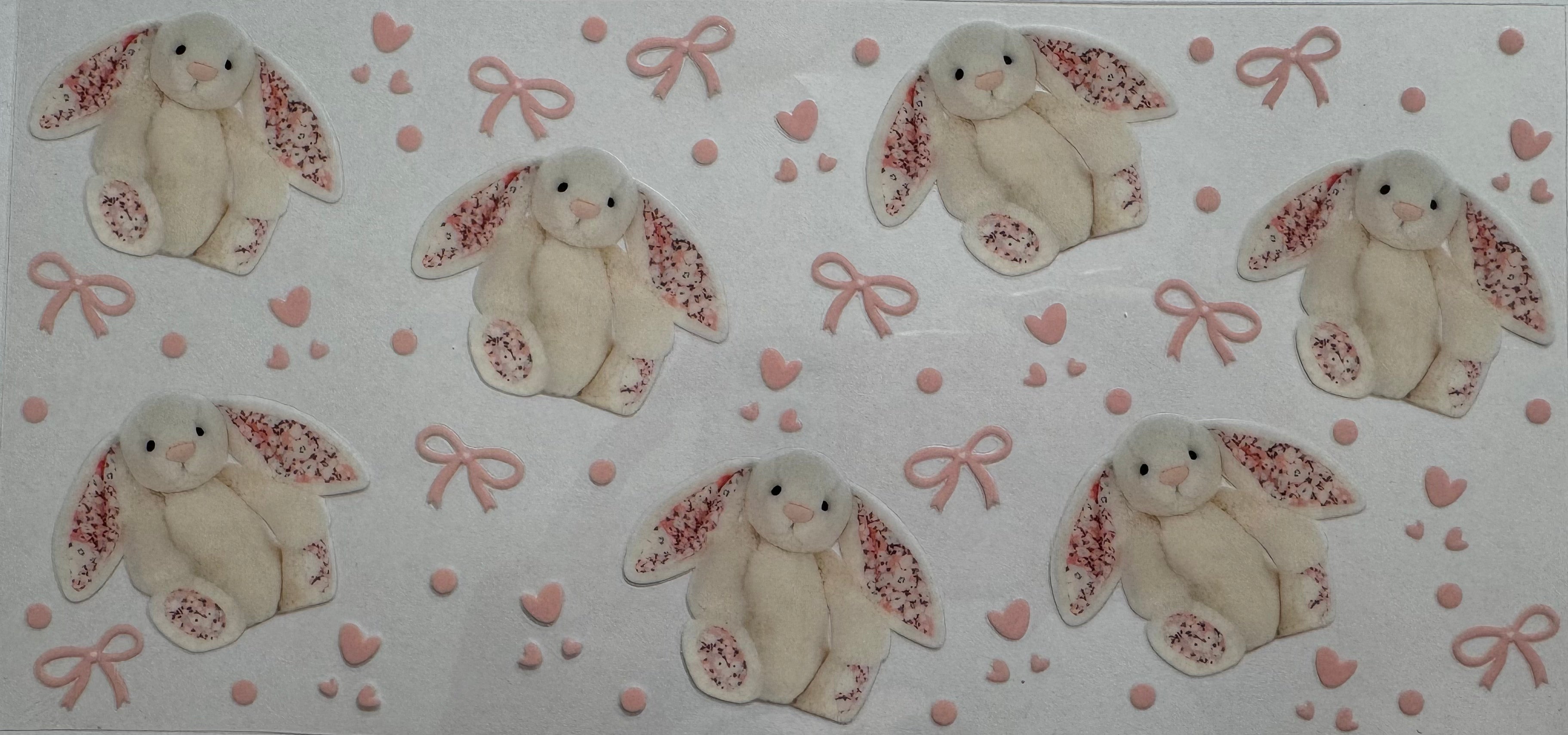 White bunny rabbit 16oz Uv DTF Wrap