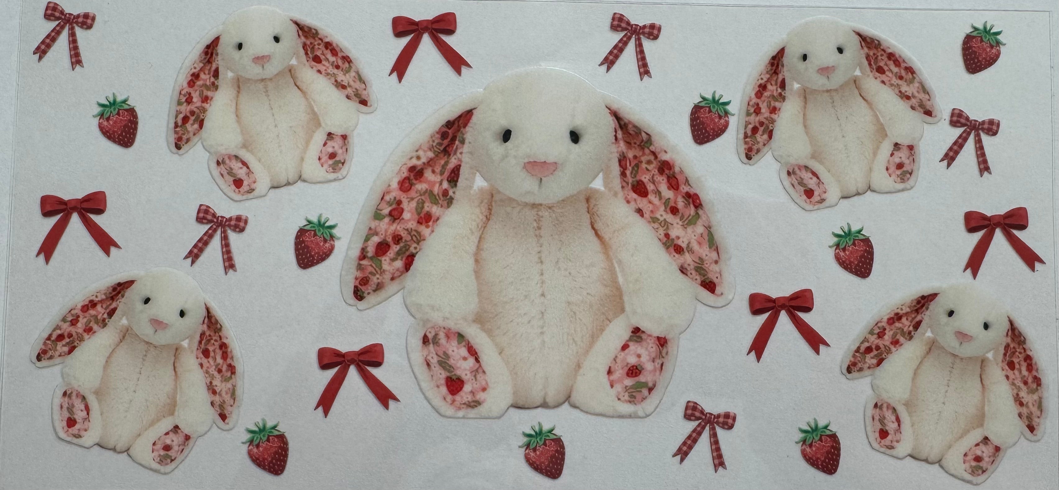 White bunny rabbit 16oz Uv DTF Wrap #2