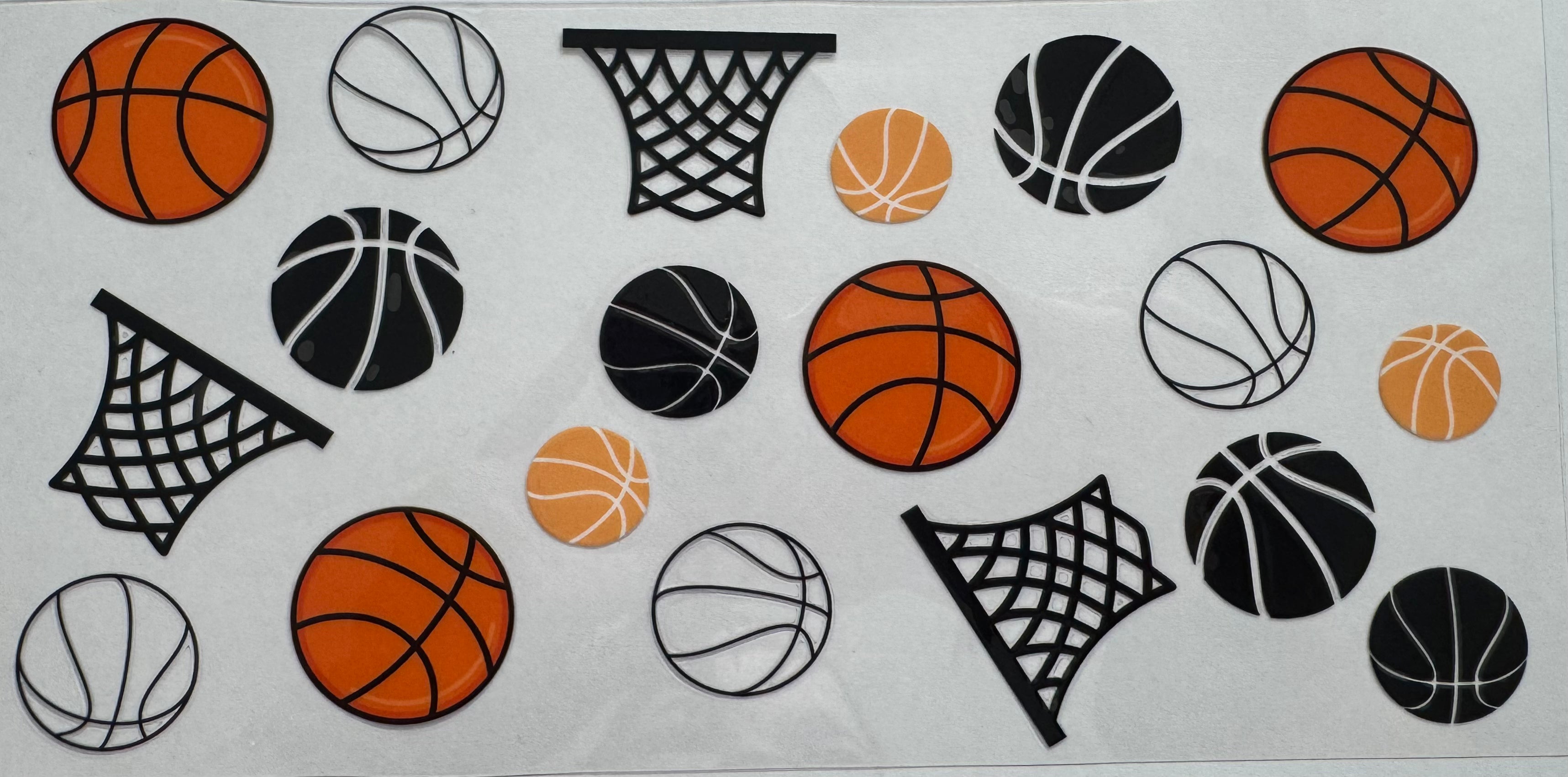 Basketball symbols 16oz Uv DTF Wrap