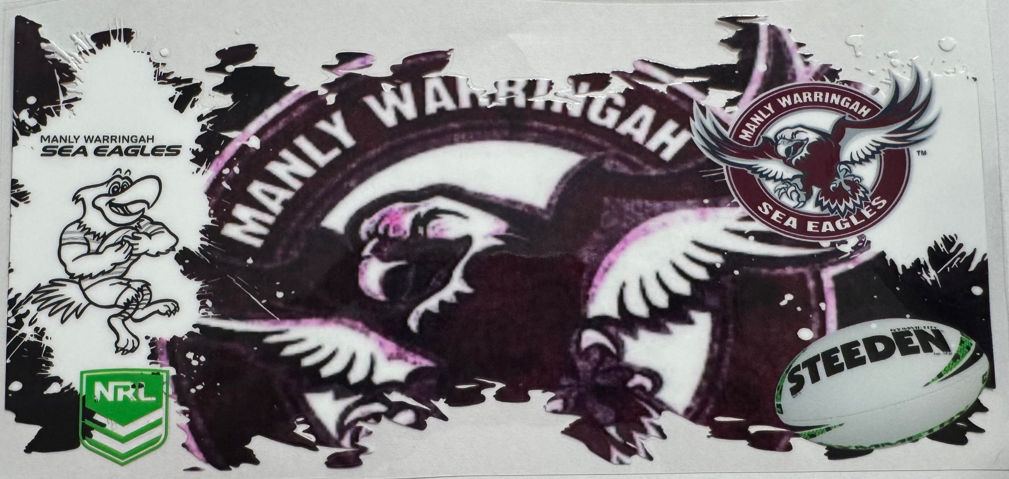 Manly Sea Eagles 16oz Uv DTF Wrap