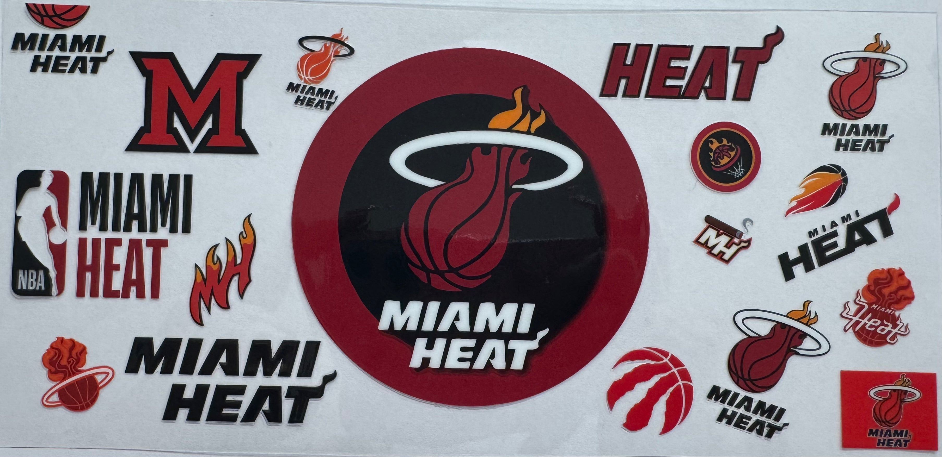 Miami Heat 16oz Uv DTF Wrap