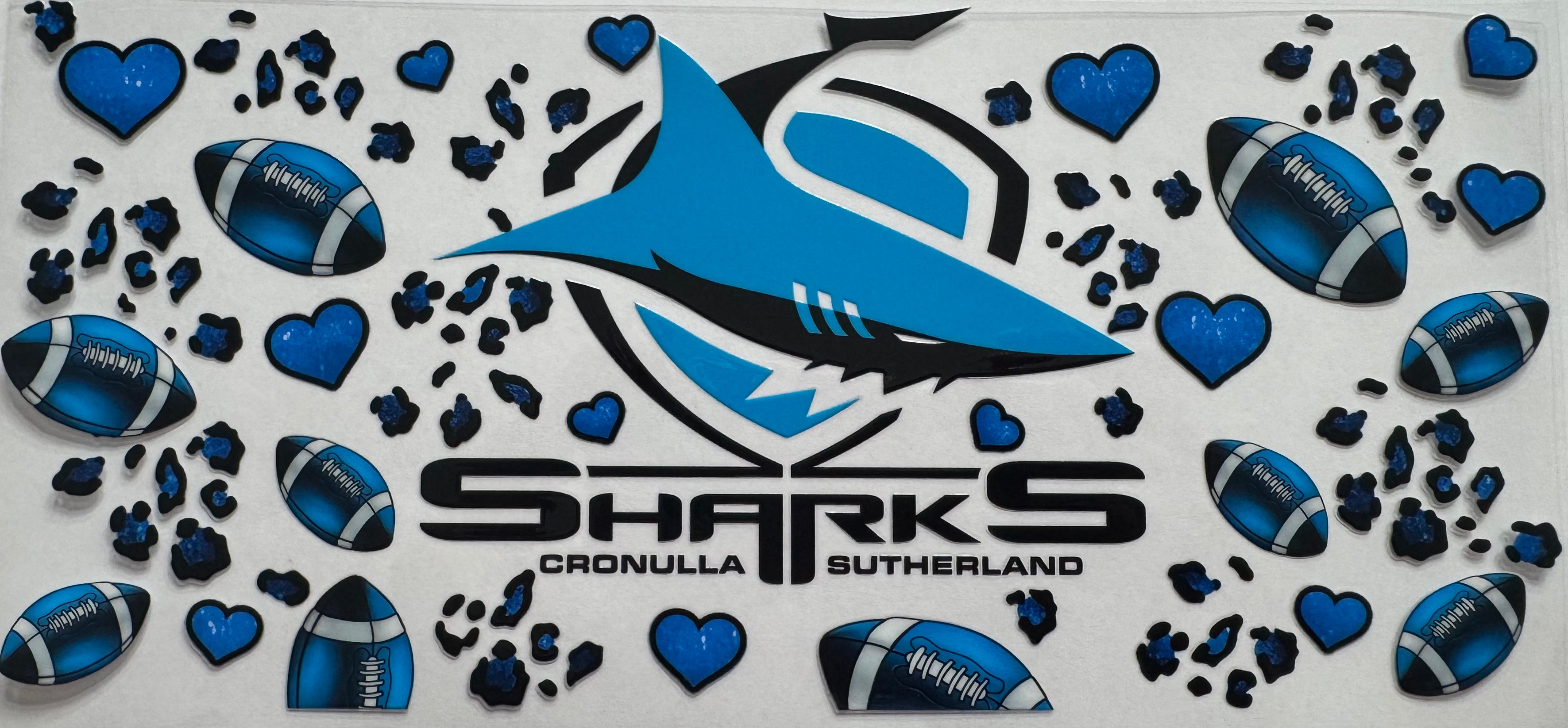 Cronulla Sharks 16oz Uv DTF Wrap #2