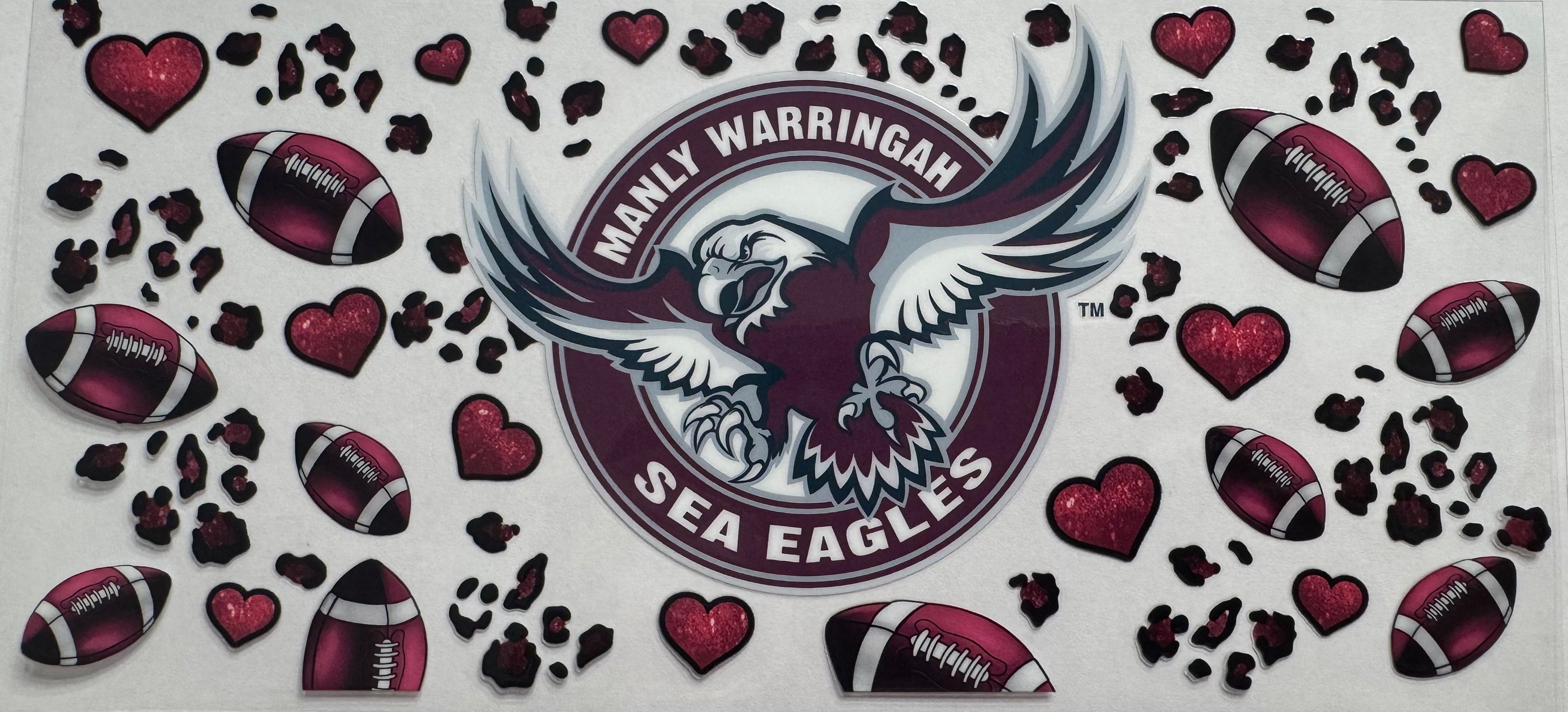 Manly Sea Eagles 16oz Uv DTF Wrap
