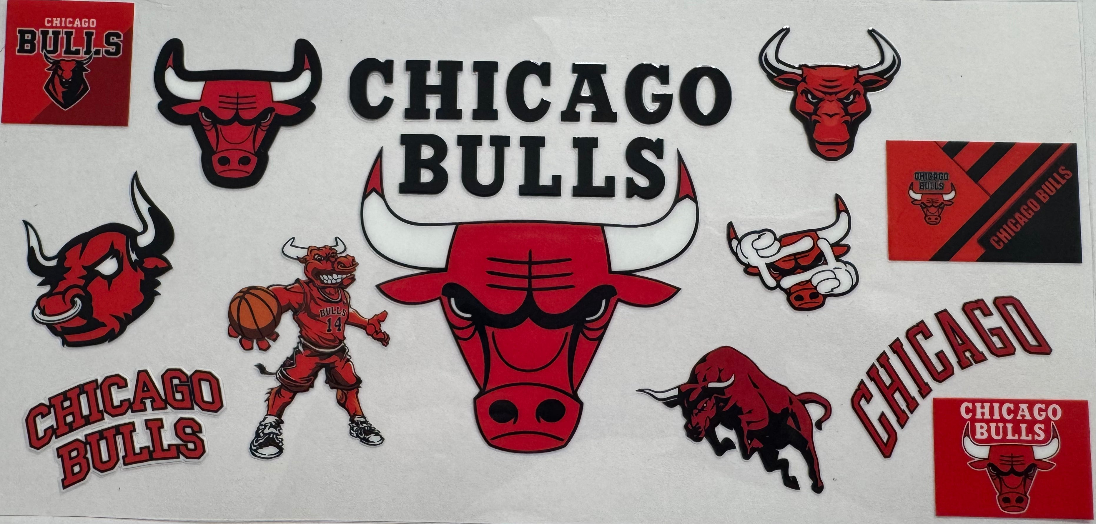 Chicago Bulls 16oz Uv DTF Wrap