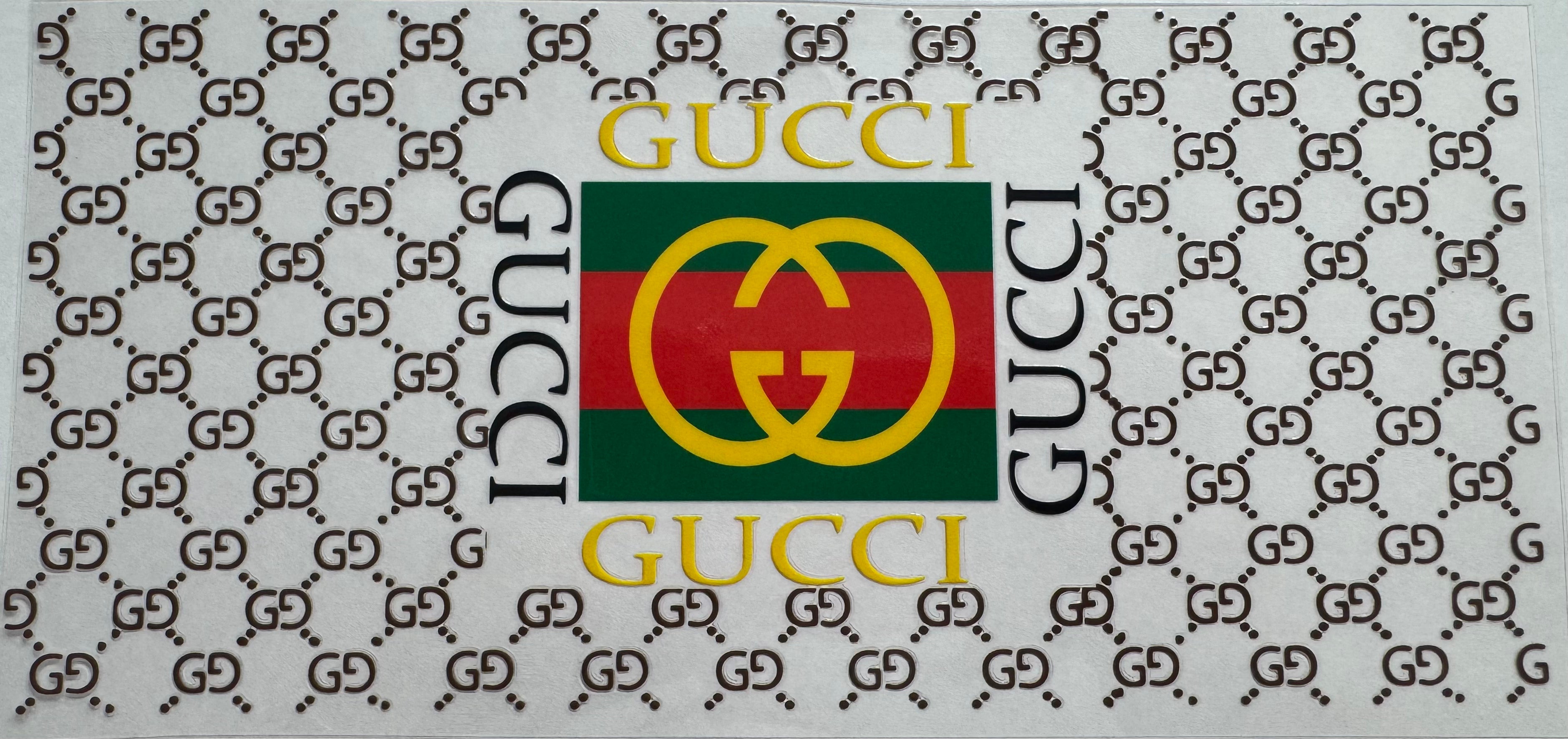 Gucci print 16oz Uv DTF Wrap