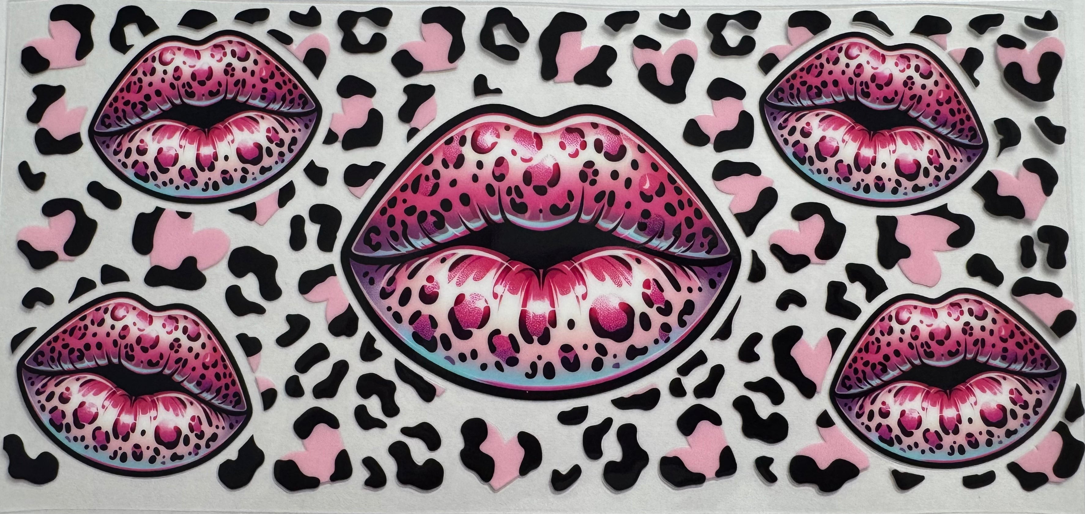 Leopard Print Lips 16oz Uv DTF Wrap
