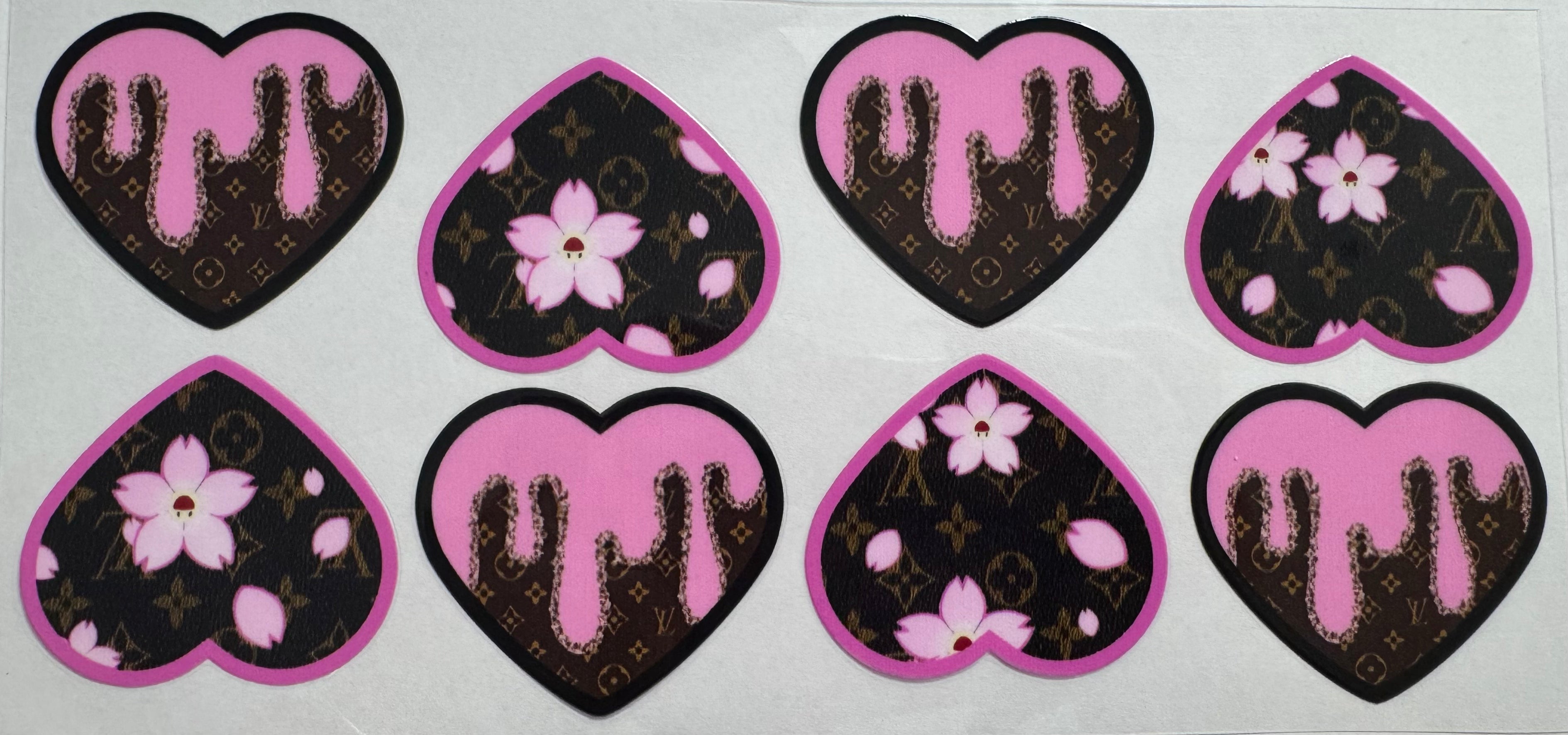 Lv love heart drips 16oz Uv DTF Wrap