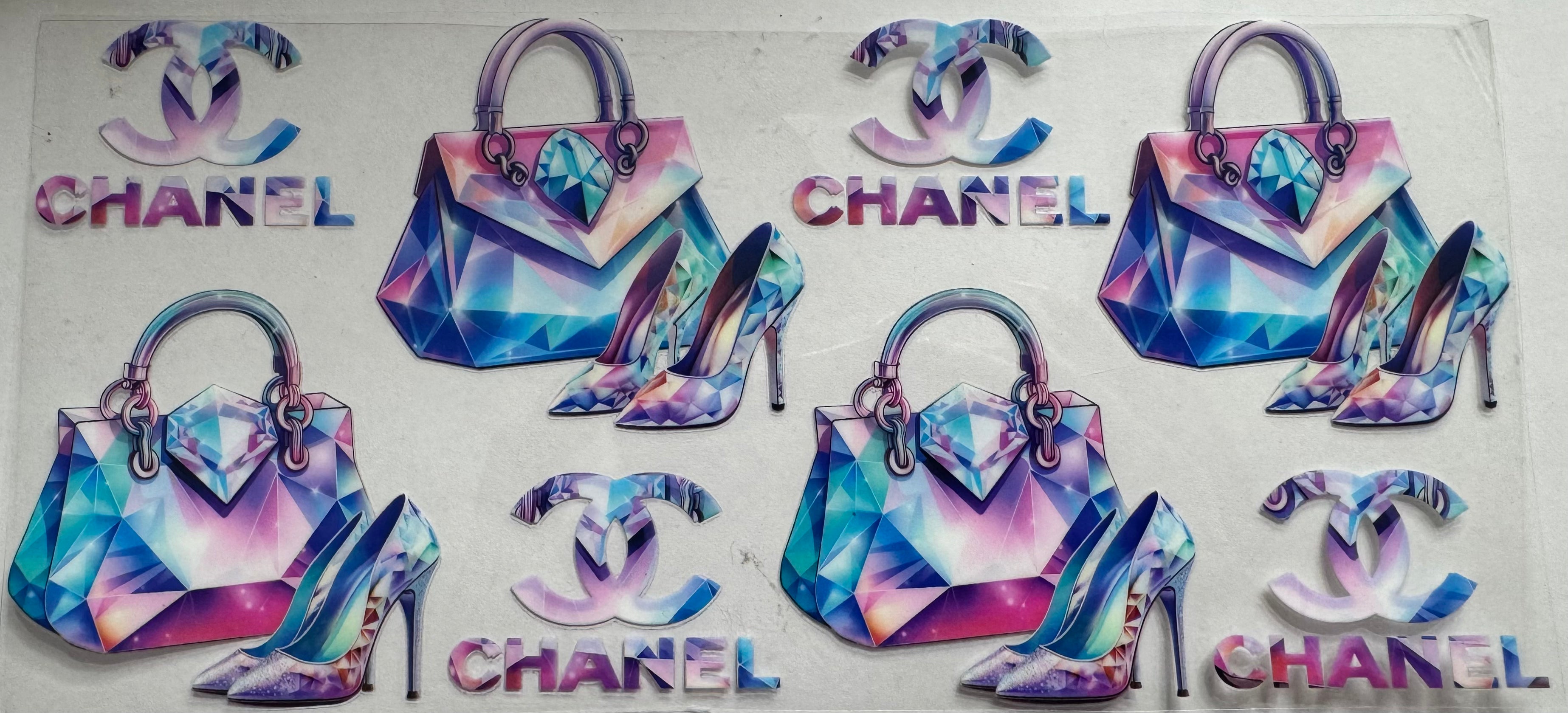Colourful Chanel bags 16oz Uv DTF Wrap