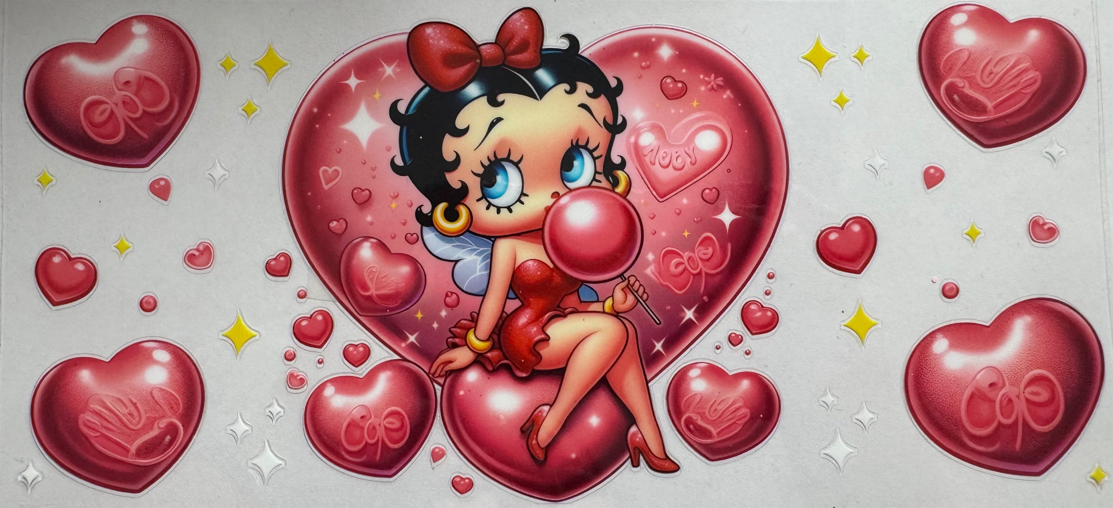 Betty Boop 16oz Uv DTF Wrap