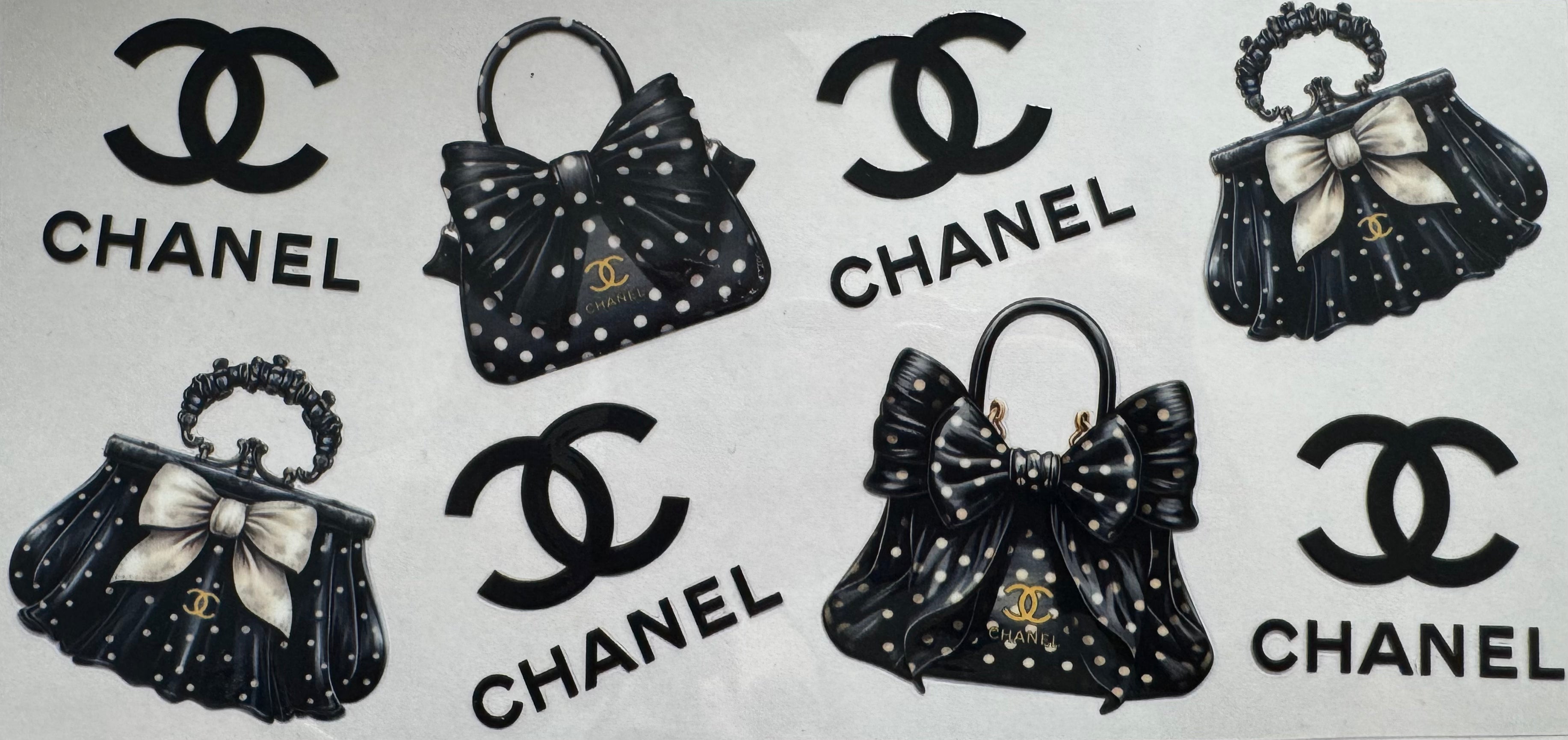 Black Chanel bags 16oz Uv DTF Wrap