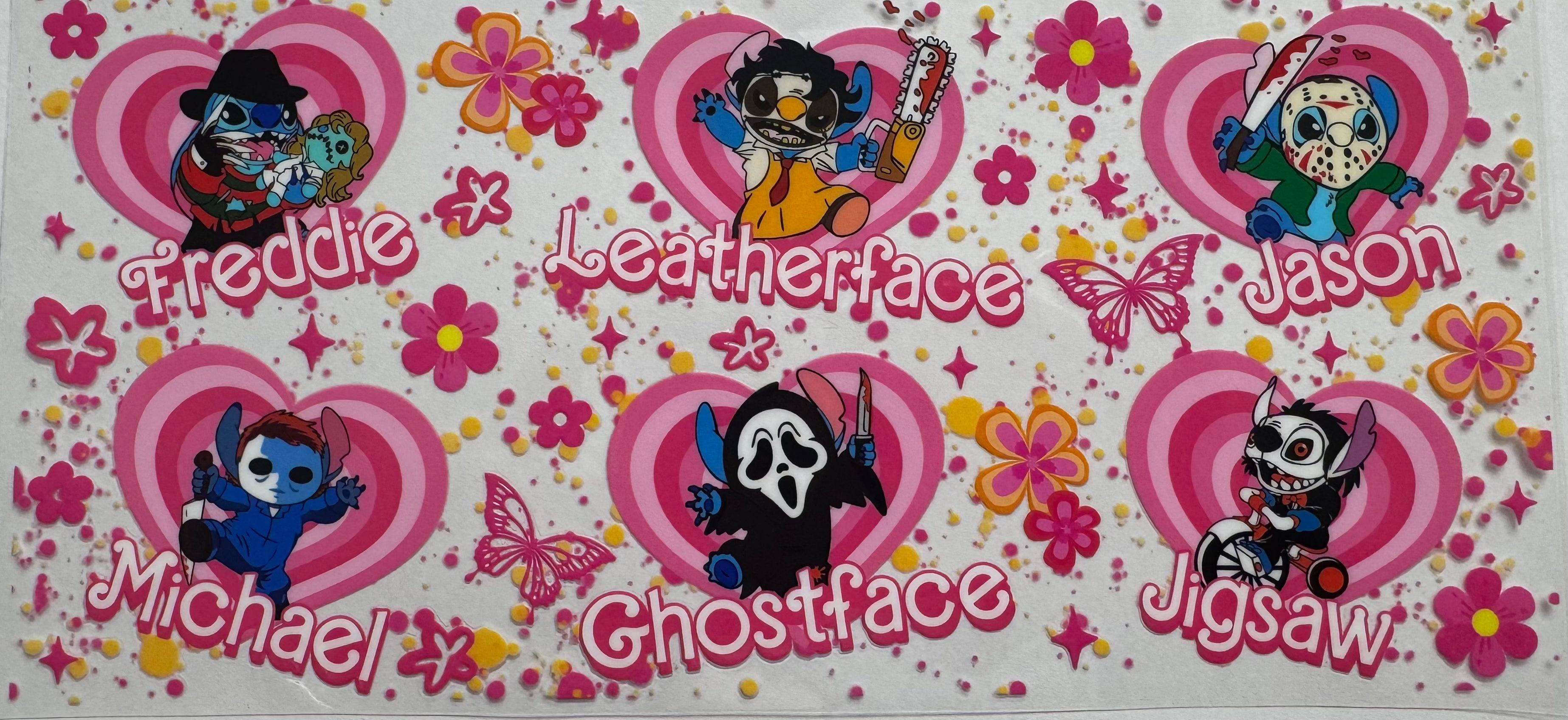 Scary characters 16oz Uv DTF Wrap #2