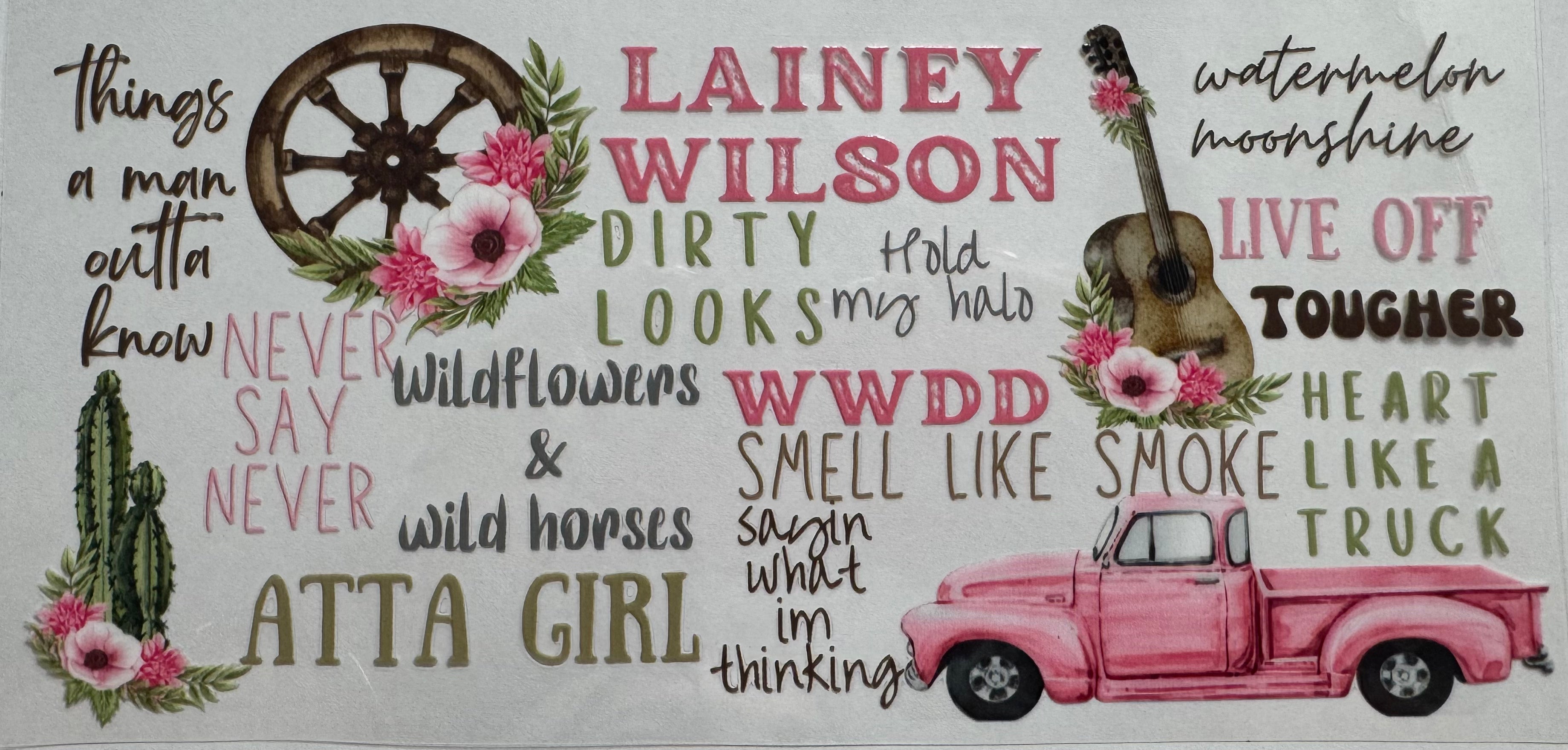 Lainey Wilson 16oz Uv DTF Wrap