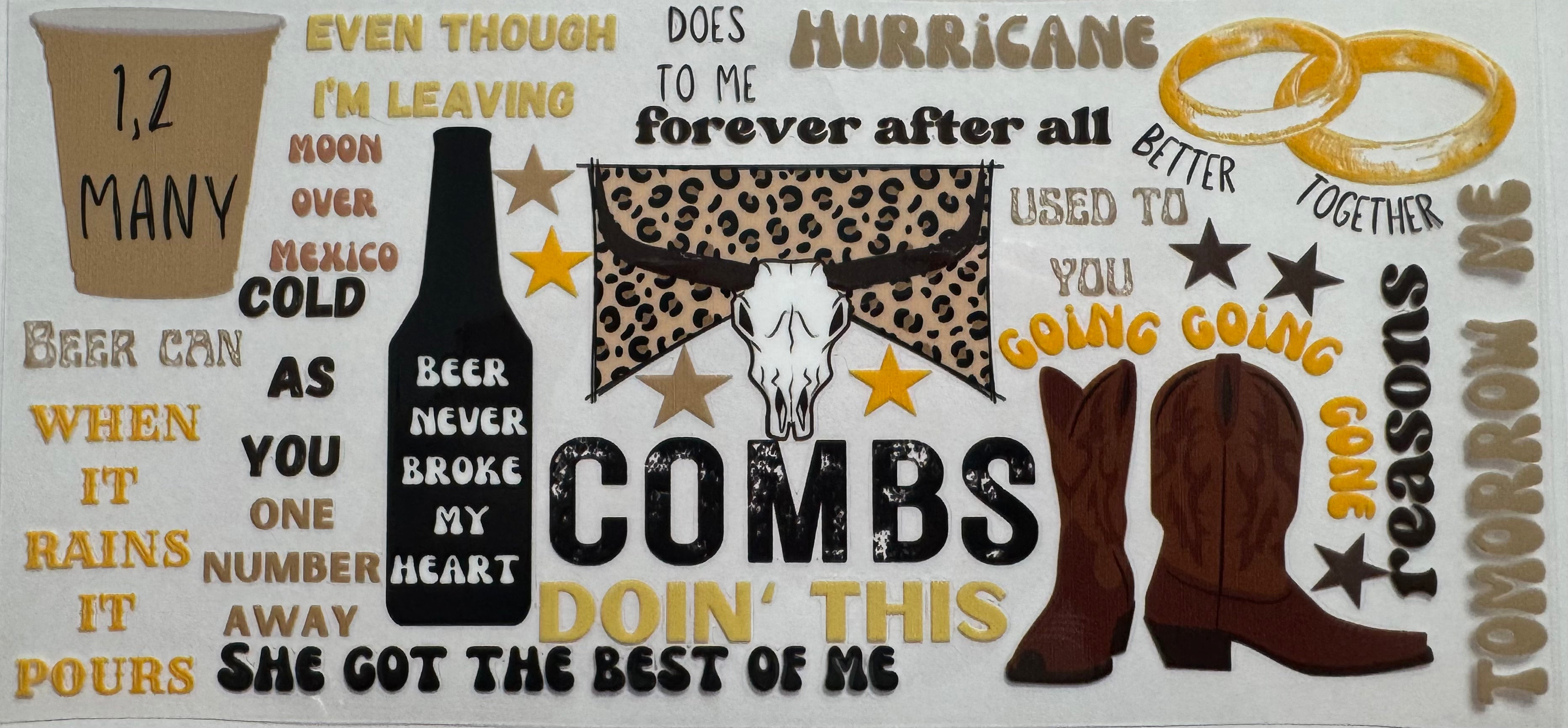 Luke Combs 16oz Uv DTF Wrap