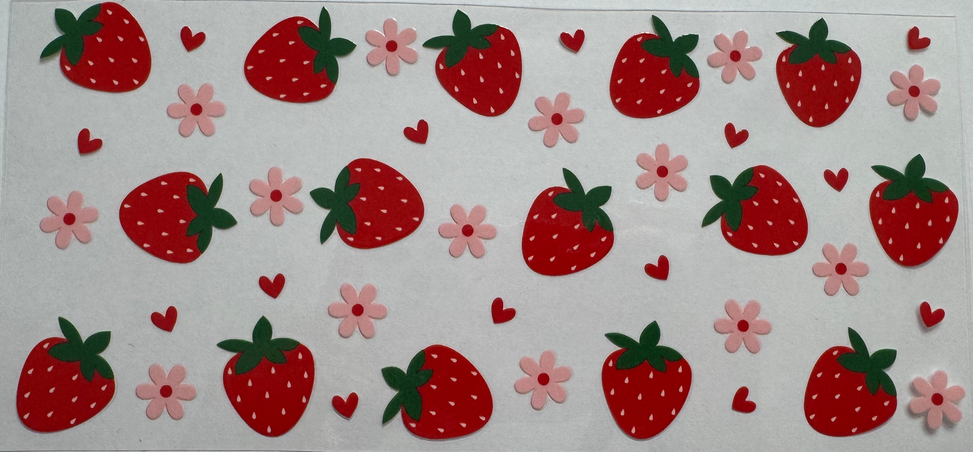 Strawberries 16oz Uv DTF Wrap