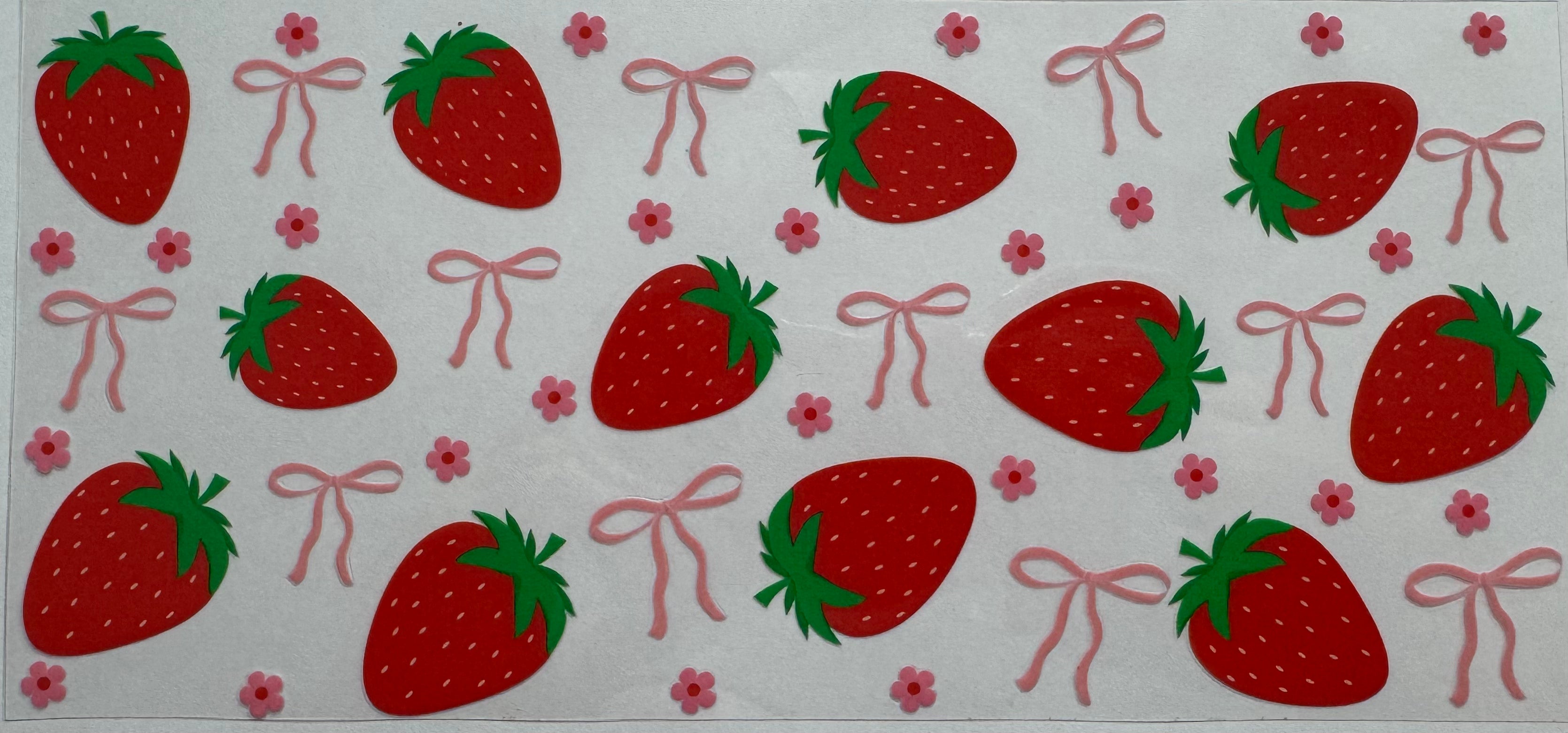 Strawberries 16oz Uv DTF Wrap #3