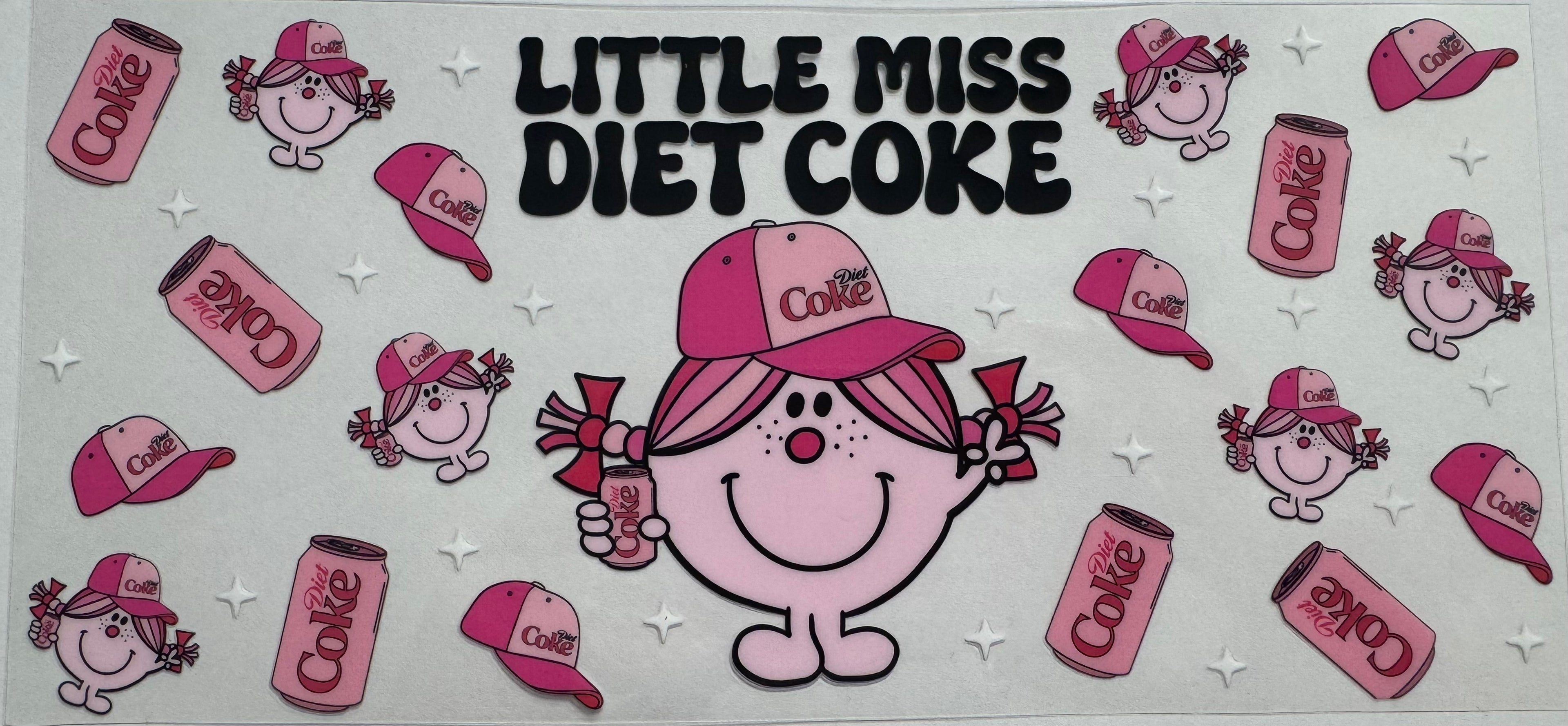 Little Miss Diet Coke 16oz Uv DTF Wrap