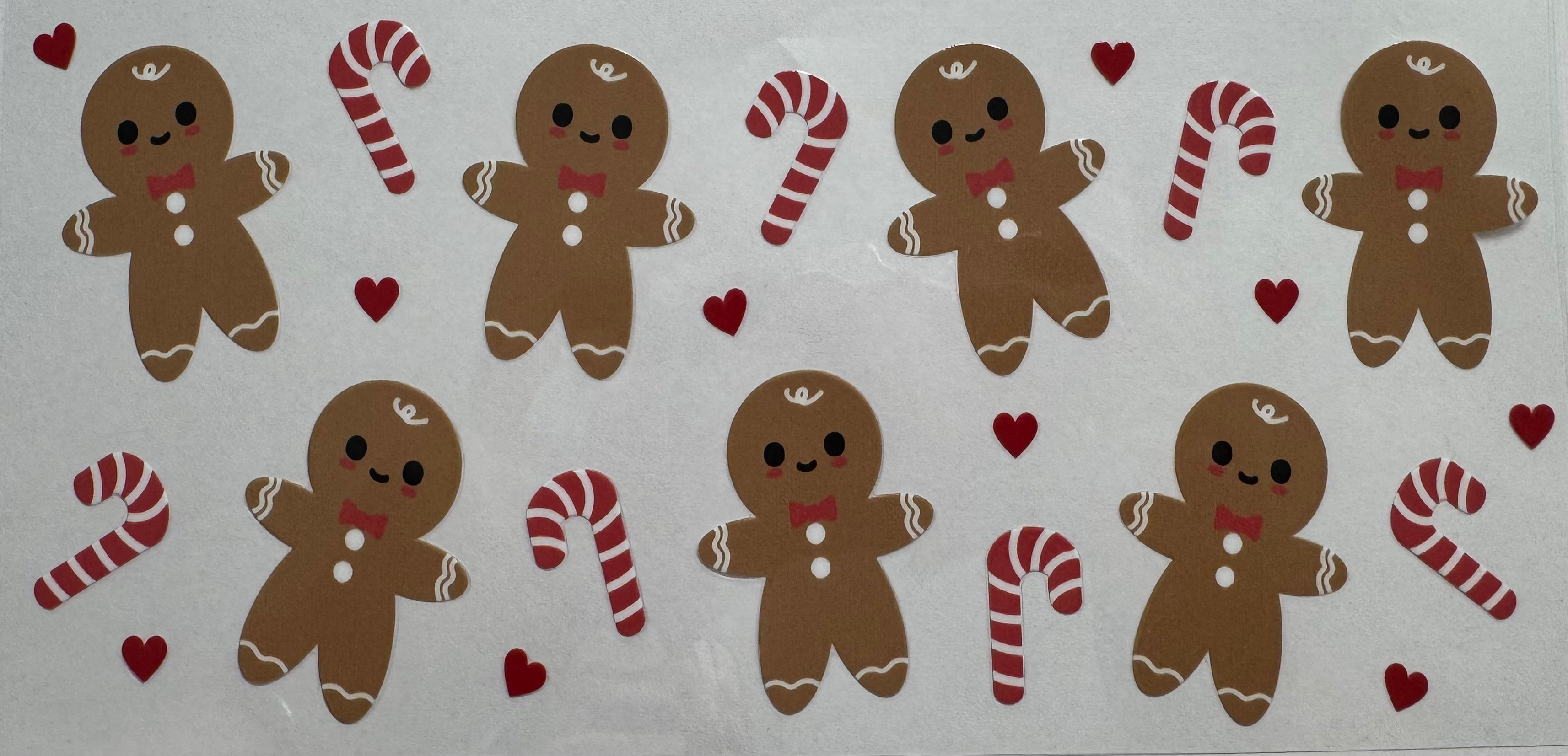 Ginger bread man 16oz Uv DTF Wrap