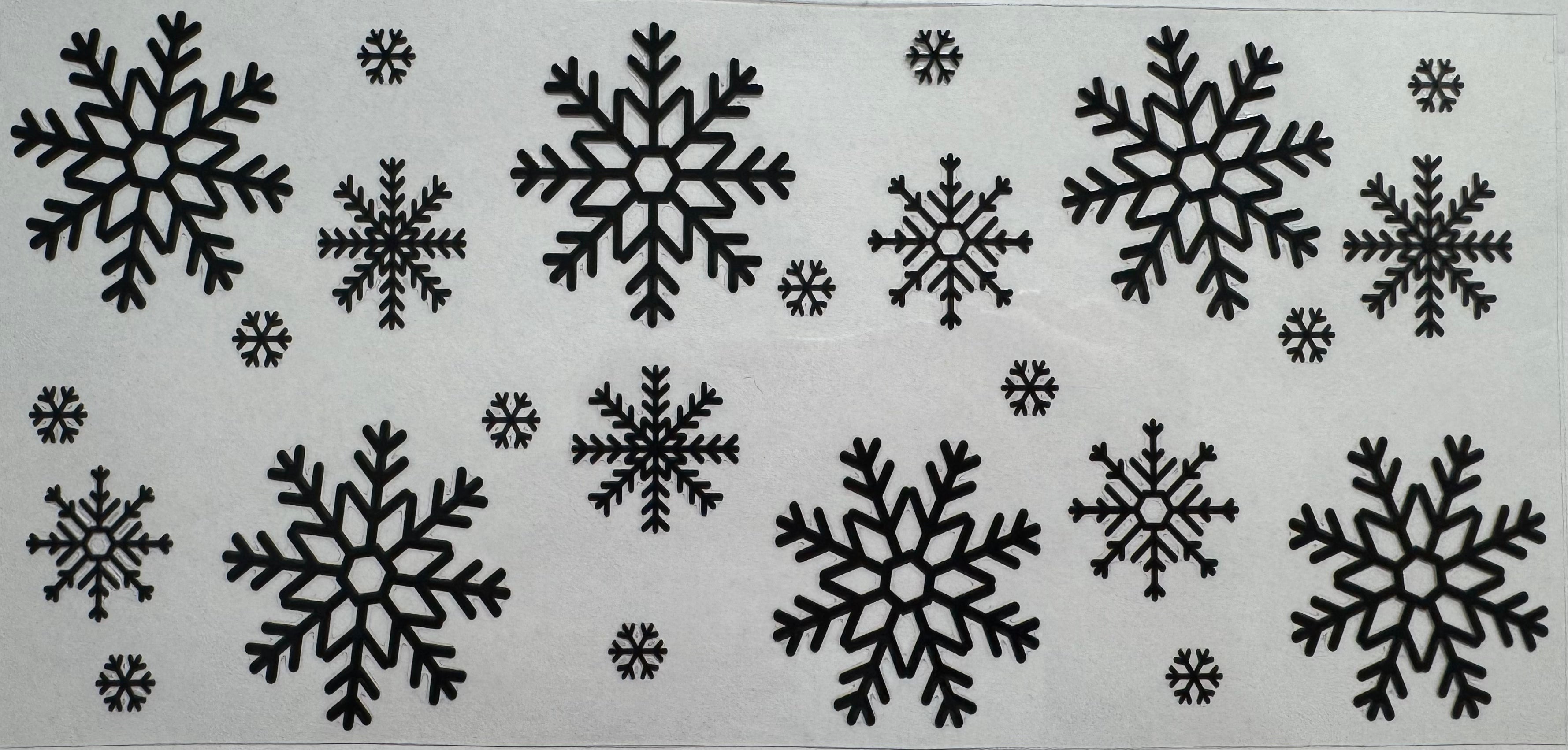 Snowflakes 16oz Uv DTF Wrap