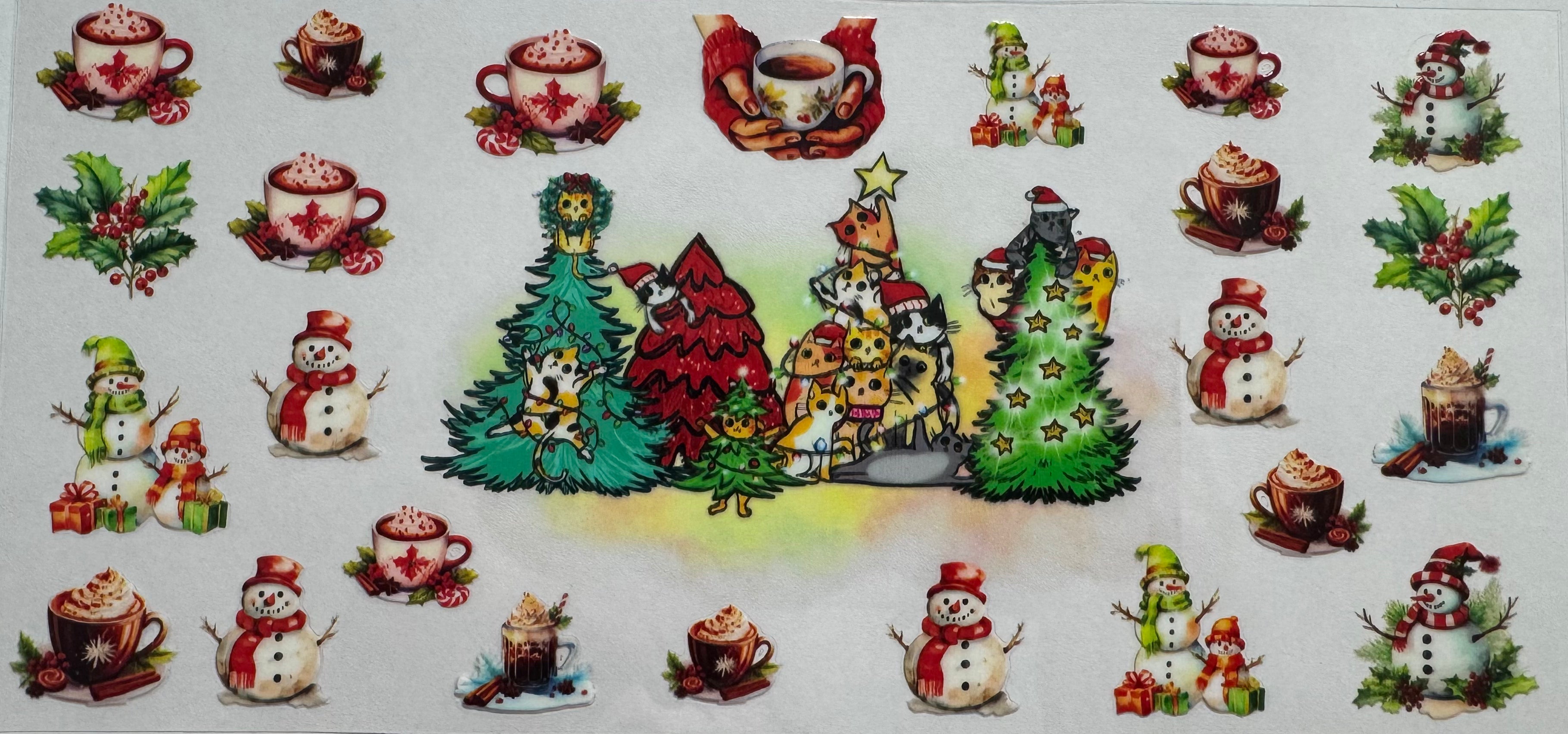 Christmas symbols 16oz Uv DTF Wrap