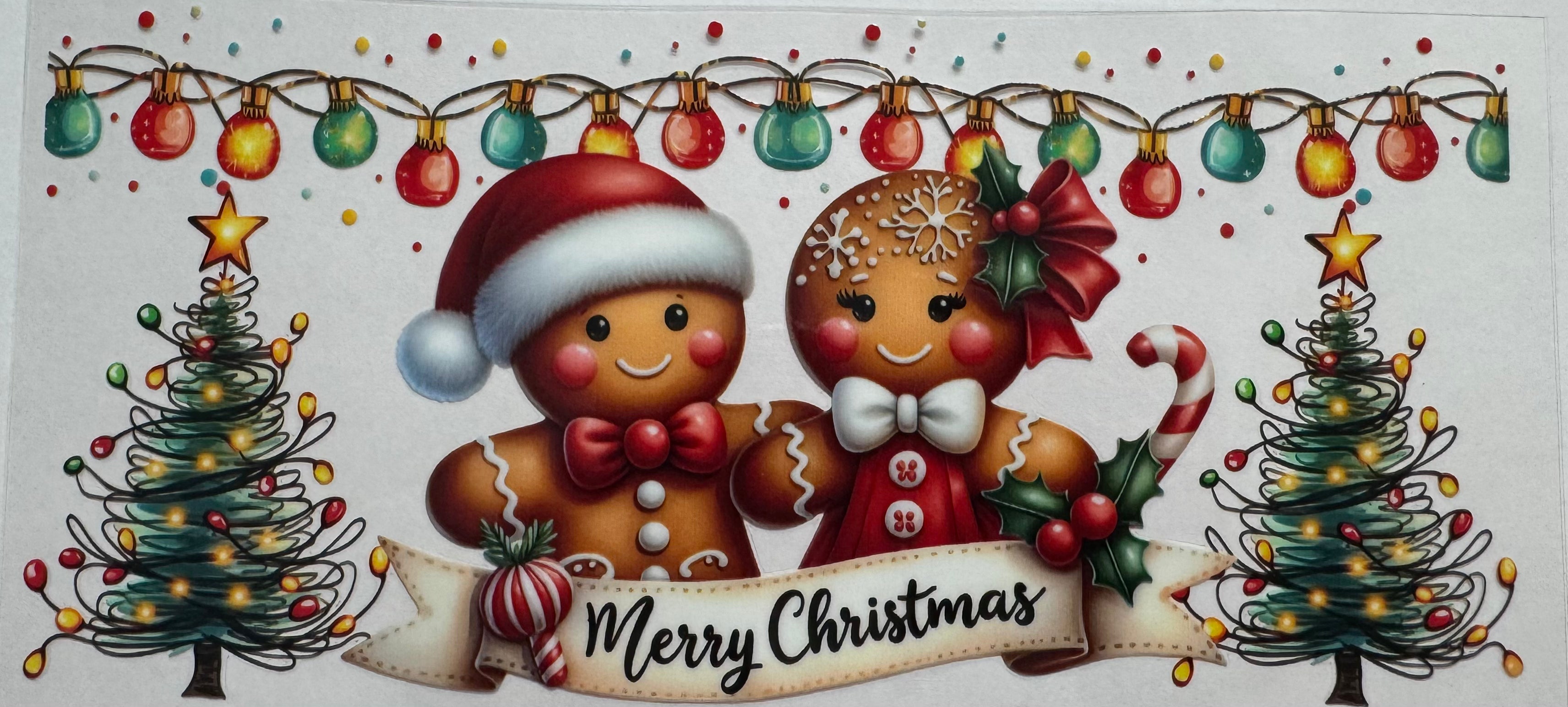 Gingerbread man 16oz Uv DTF Wrap