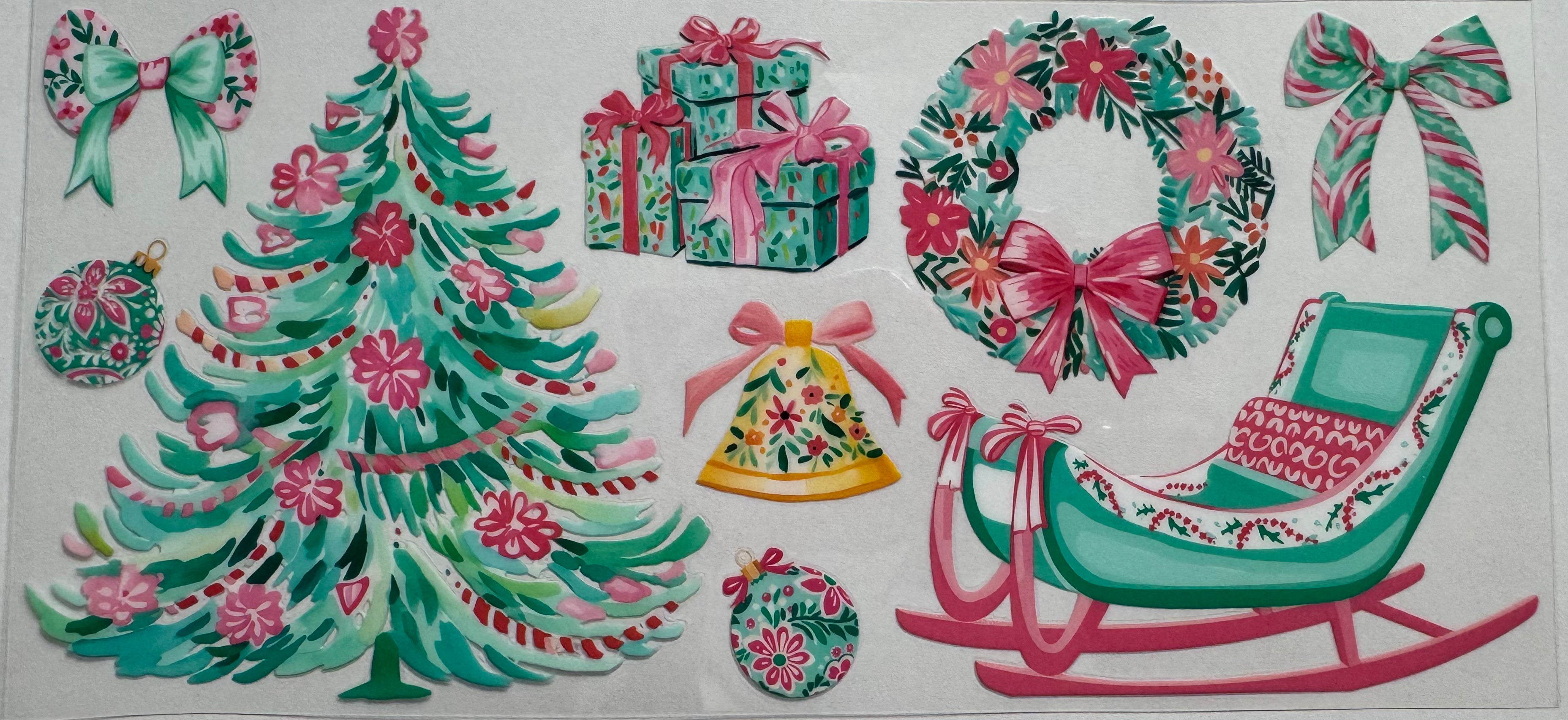 Christmas symbols 16oz Uv DTF Wrap #2