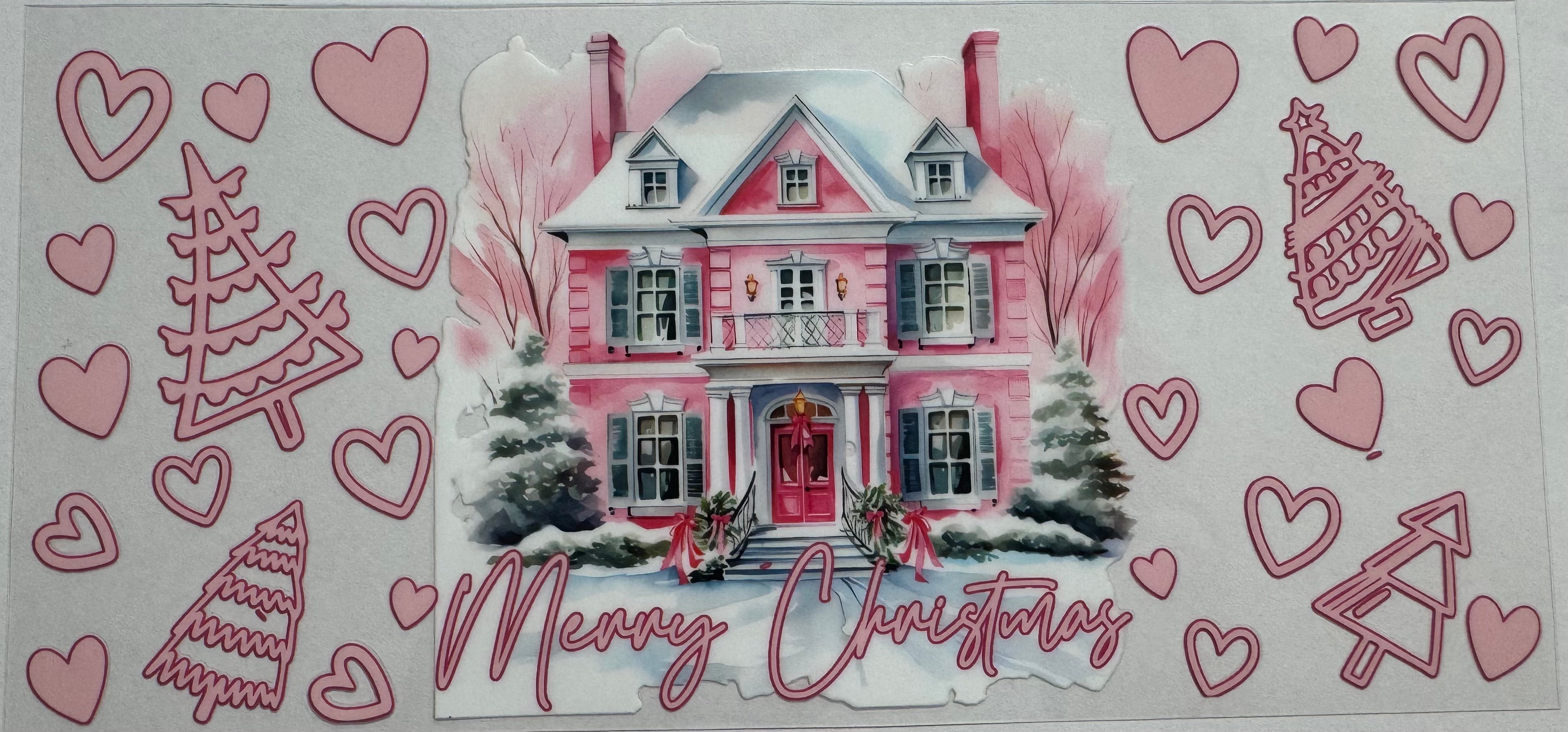 Merry Christmas house 16oz Uv DTF Wrap