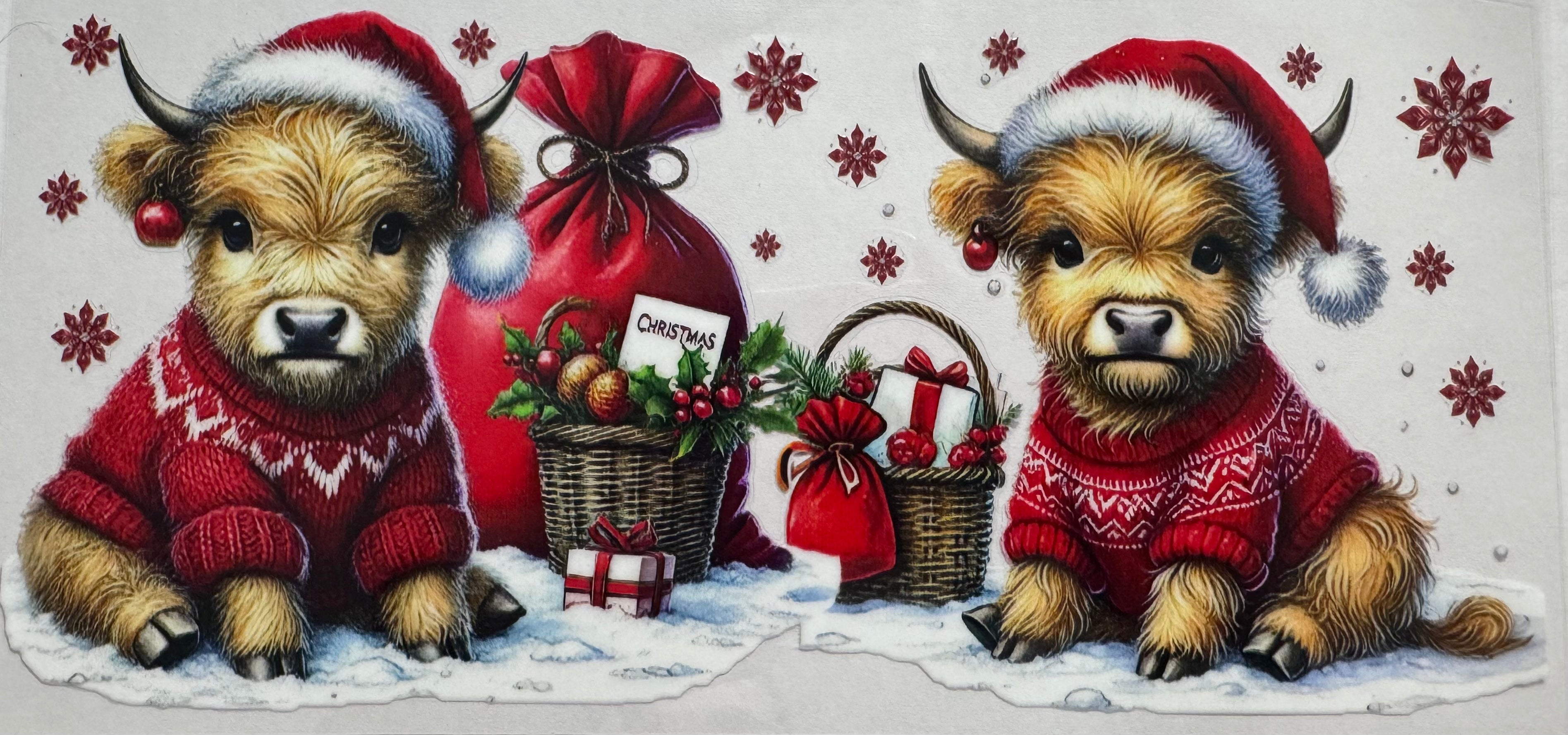 Christmas highland cow #3