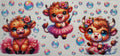 Pink tutu and bubble highland cow 16oz Uv DTF Wrap