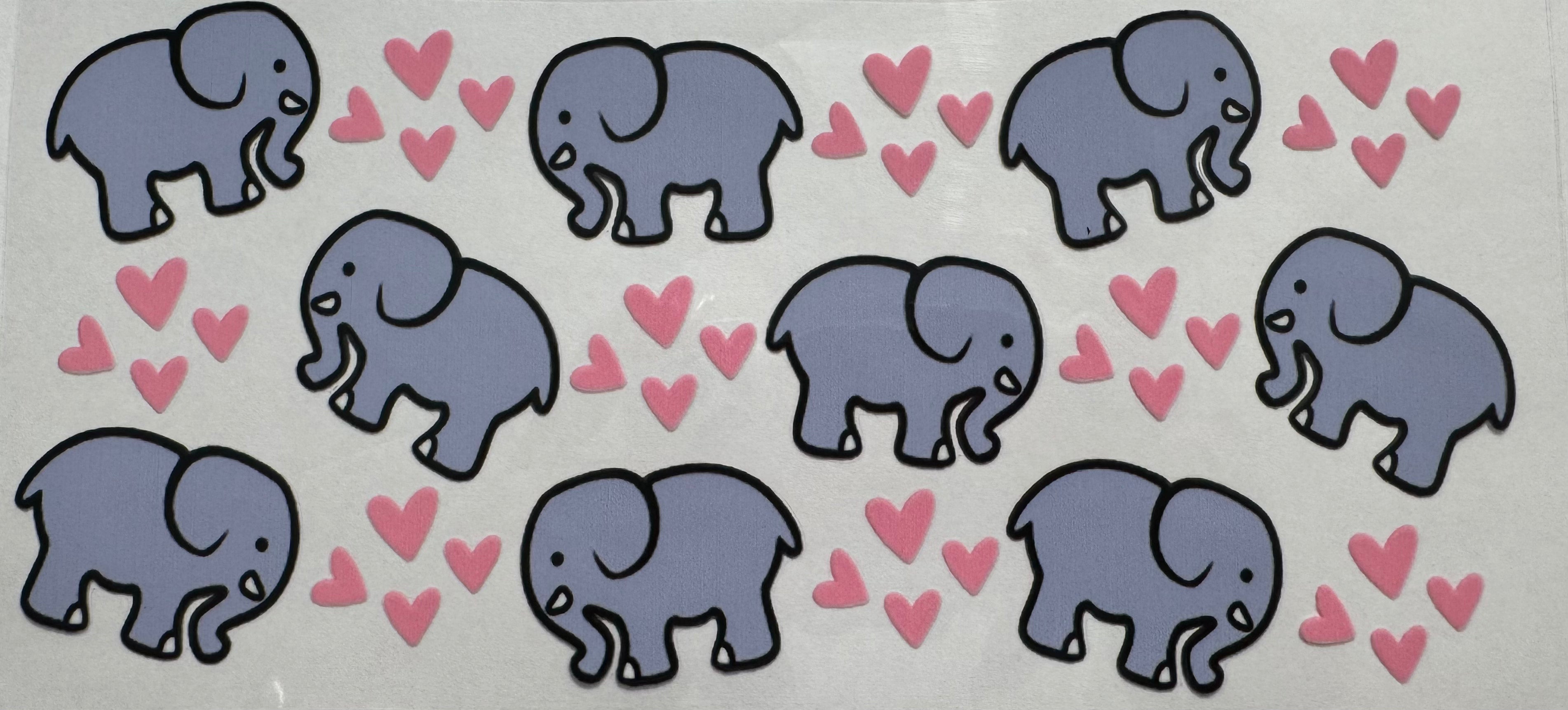 Elephants with love 16oz Uv DTF Wrap