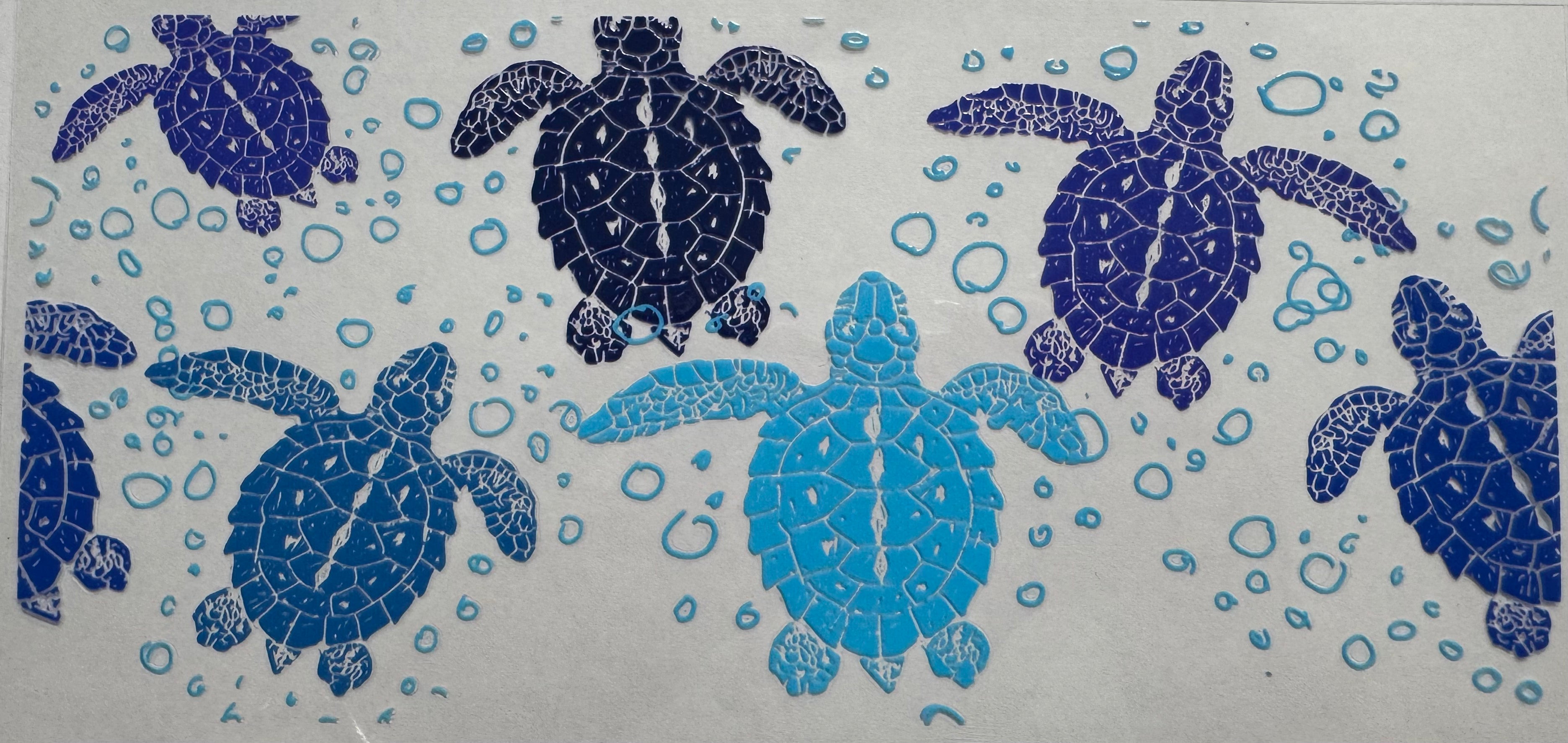 Blue turtles 16oz Uv DTF Wrap