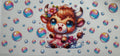Highland cow with bubbles 16oz Uv DTF Wrap