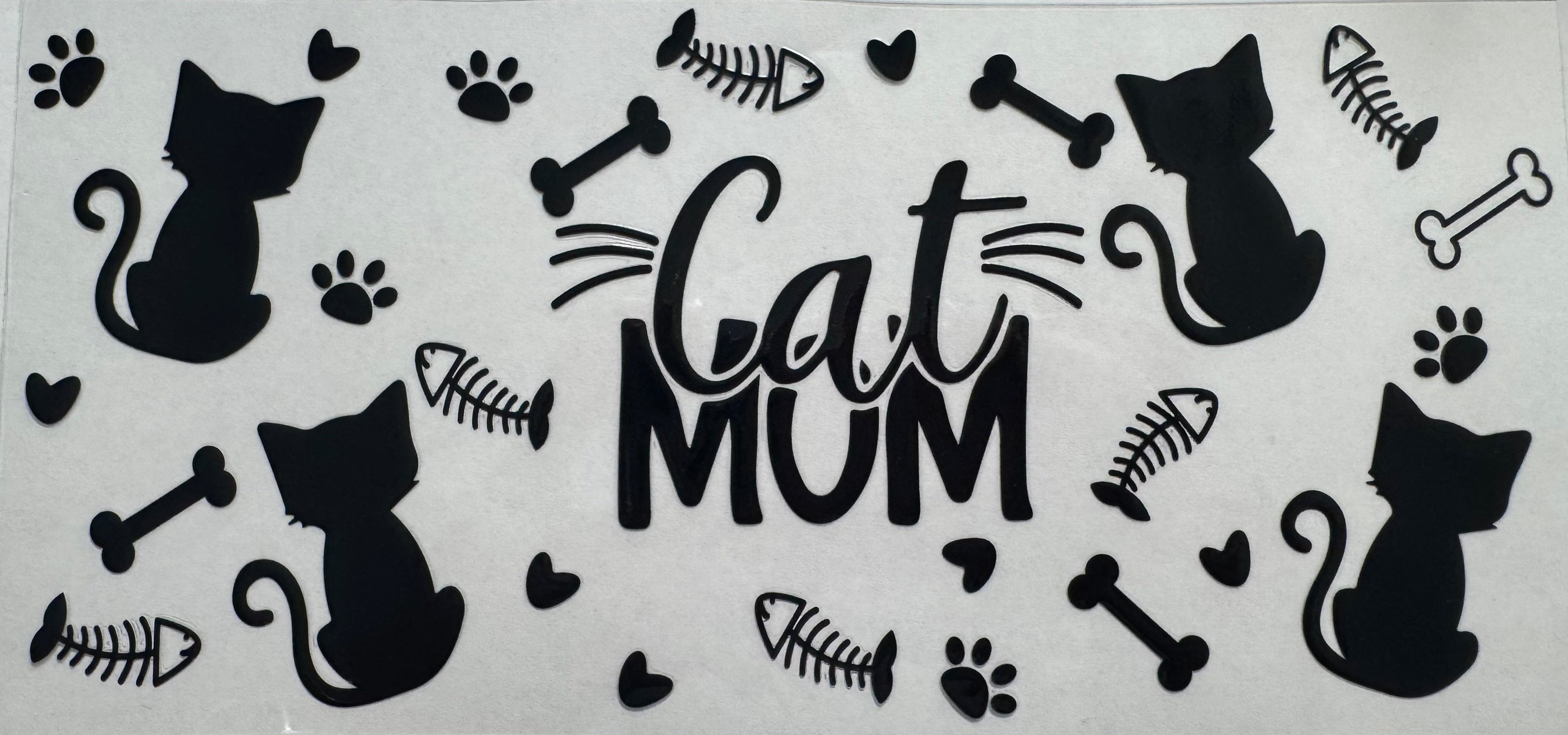 Cat mum 16oz Uv DTF Wrap