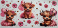 Pink tutu highland cows 16oz Uv DTF Wrap