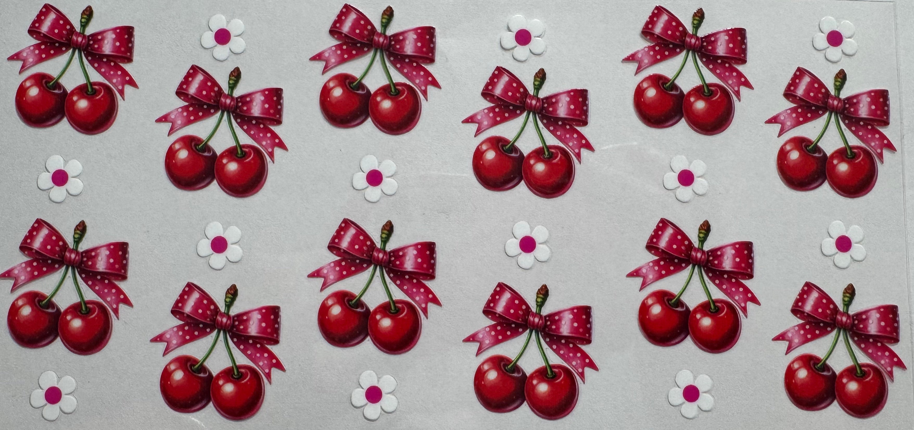 Cherries and bows 16oz Uv DTF Wrap